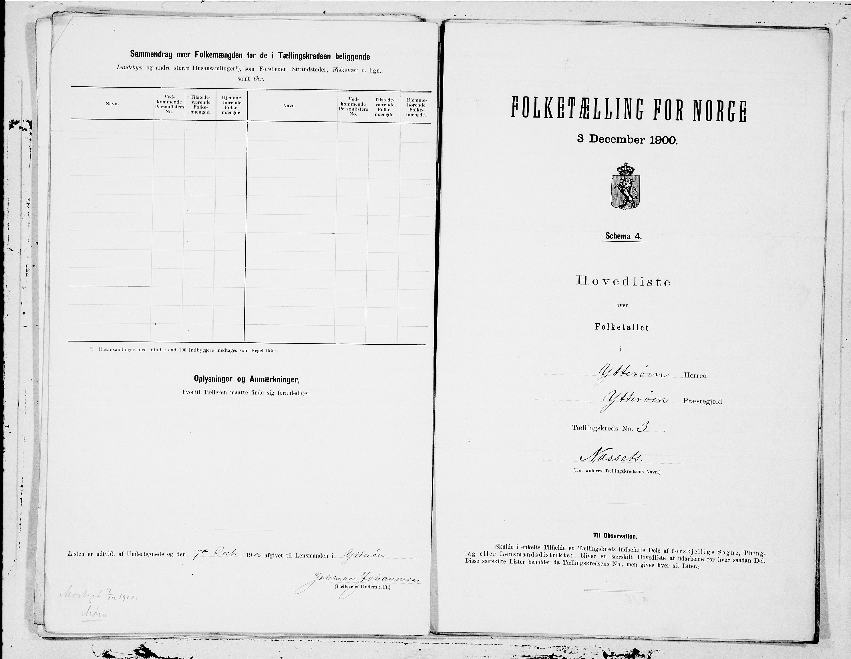 SAT, 1900 census for Ytterøy, 1900, p. 6