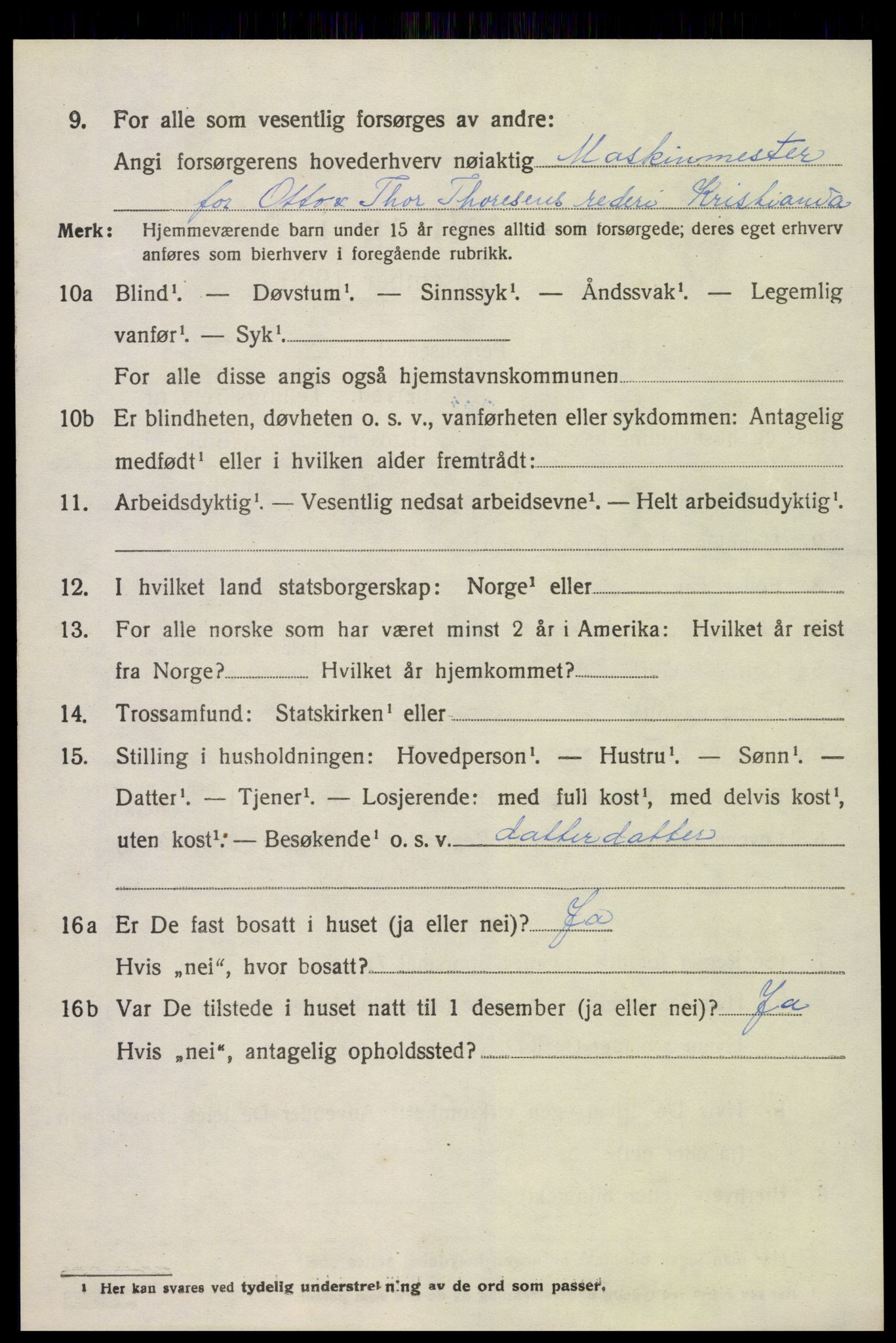SAK, 1920 census for Dypvåg, 1920, p. 2290