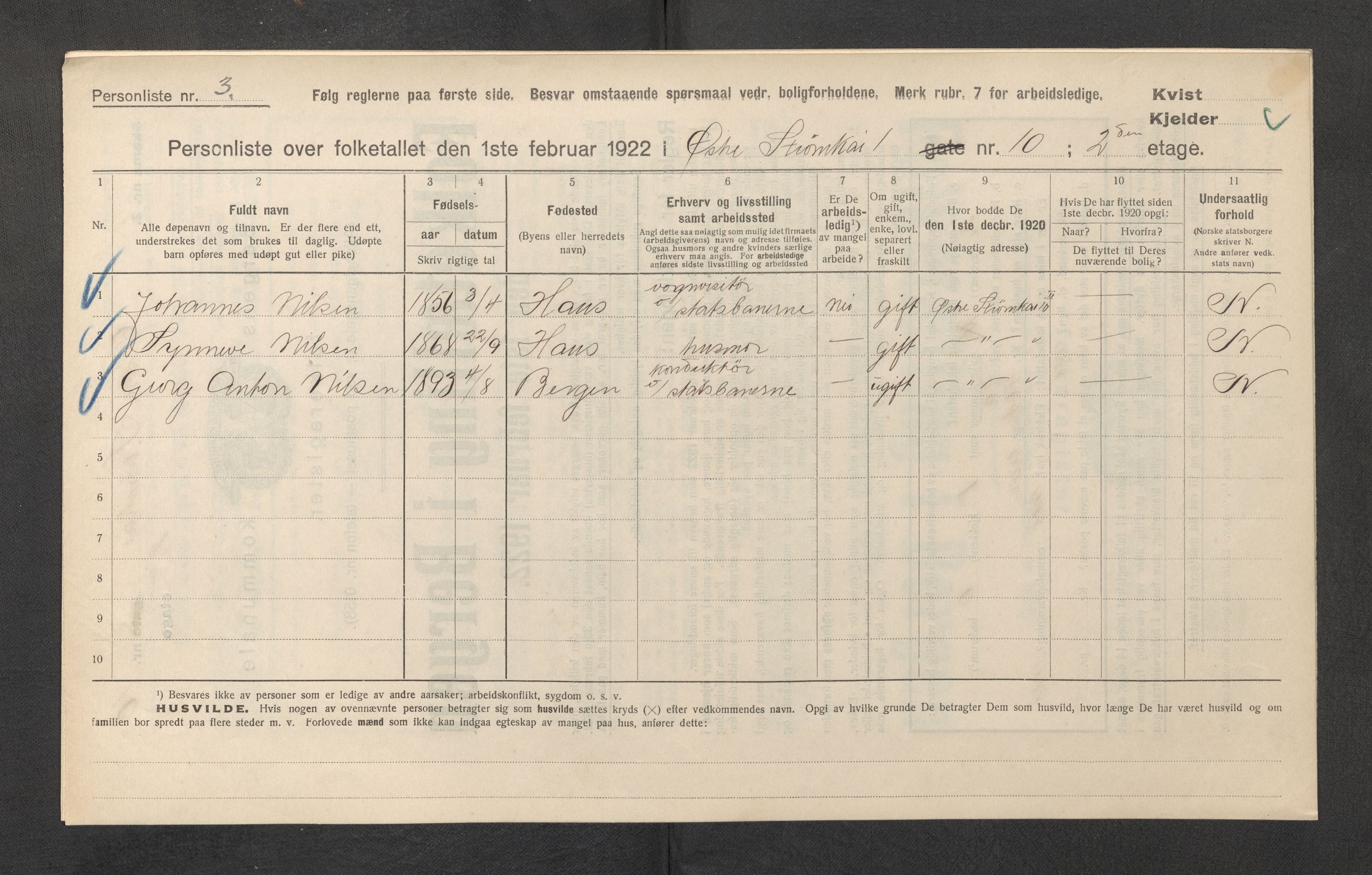 SAB, Municipal Census 1922 for Bergen, 1922, p. 41088