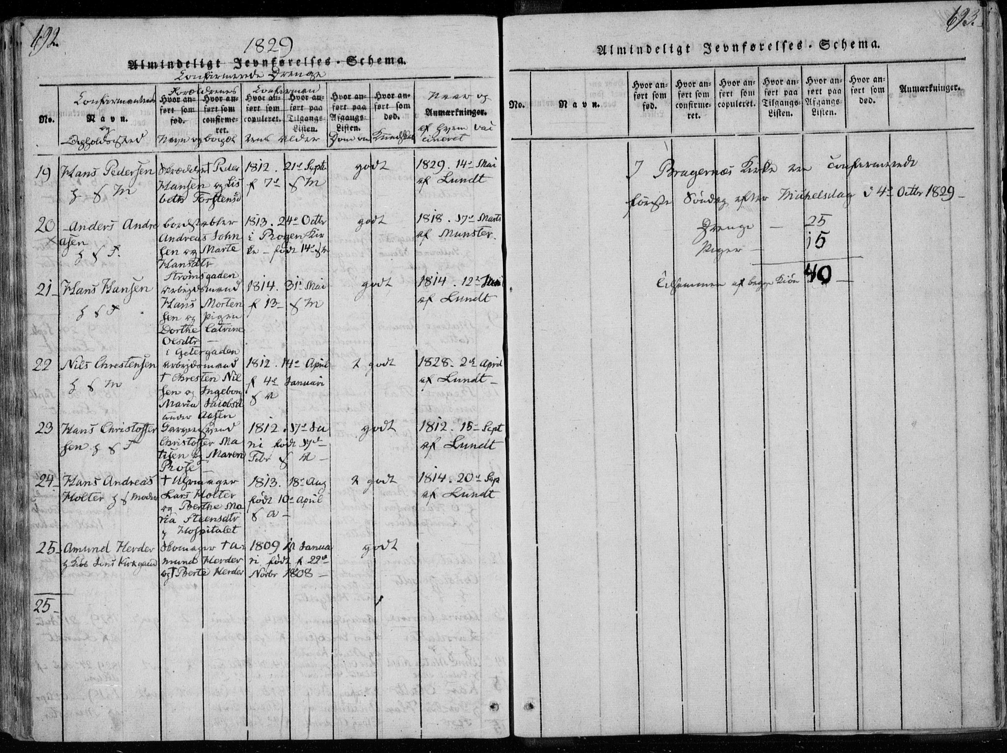 Bragernes kirkebøker, AV/SAKO-A-6/F/Fa/L0007: Parish register (official) no. I 7, 1815-1829, p. 692-693