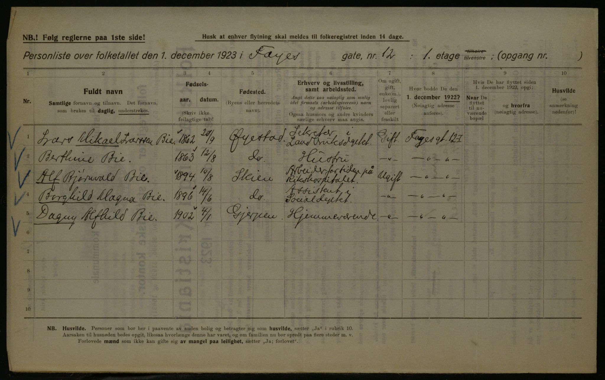 OBA, Municipal Census 1923 for Kristiania, 1923, p. 26973