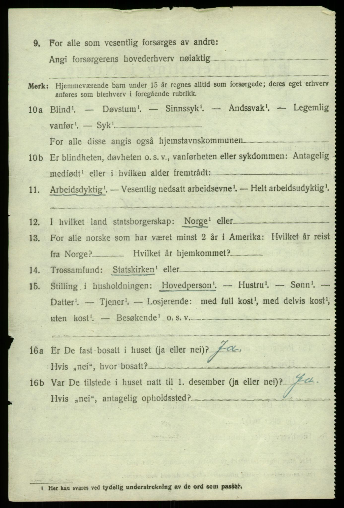 SAB, 1920 census for Austevoll, 1920, p. 2091