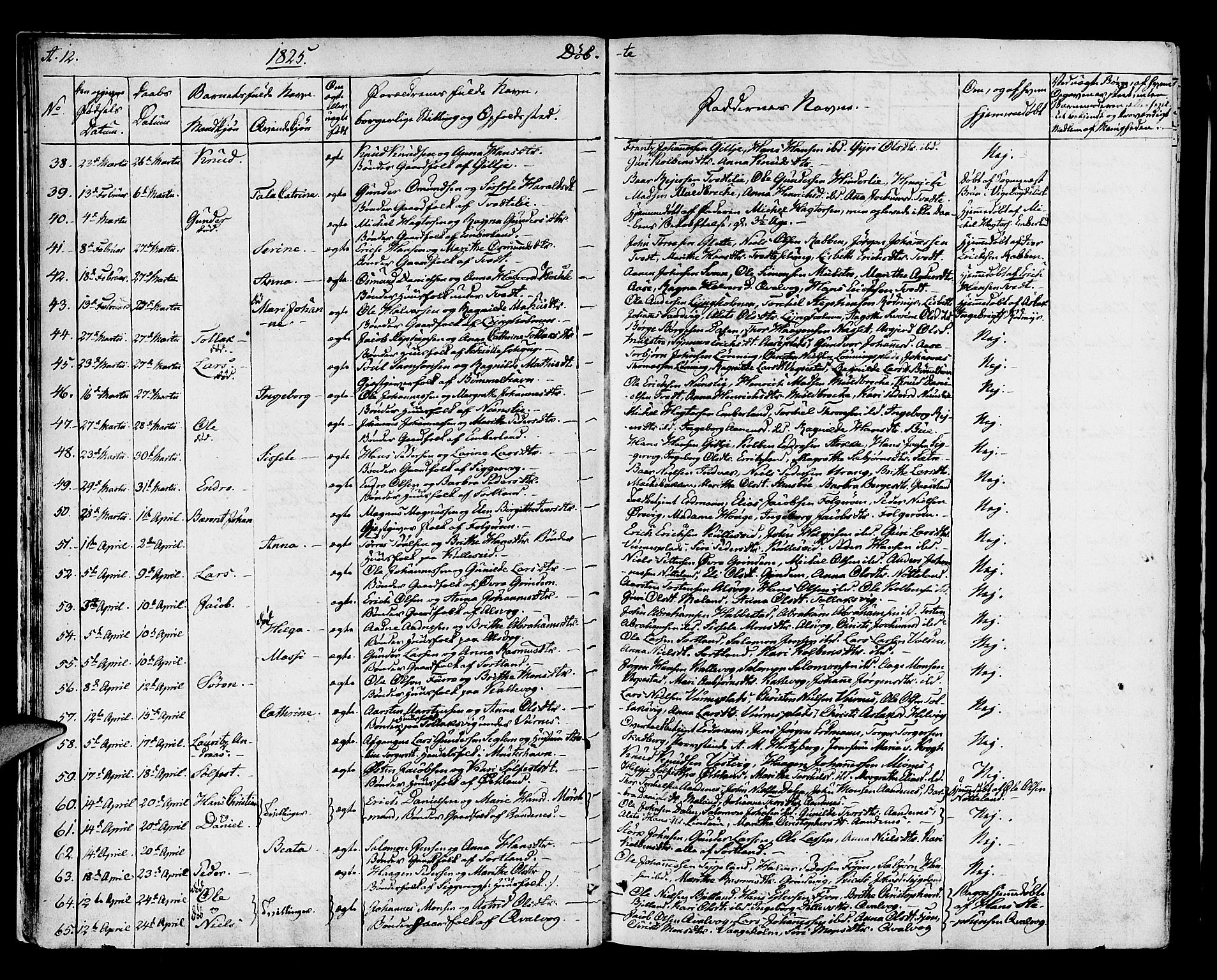 Finnås sokneprestembete, SAB/A-99925/H/Ha/Haa/Haaa/L0005: Parish register (official) no. A 5, 1823-1835, p. 12