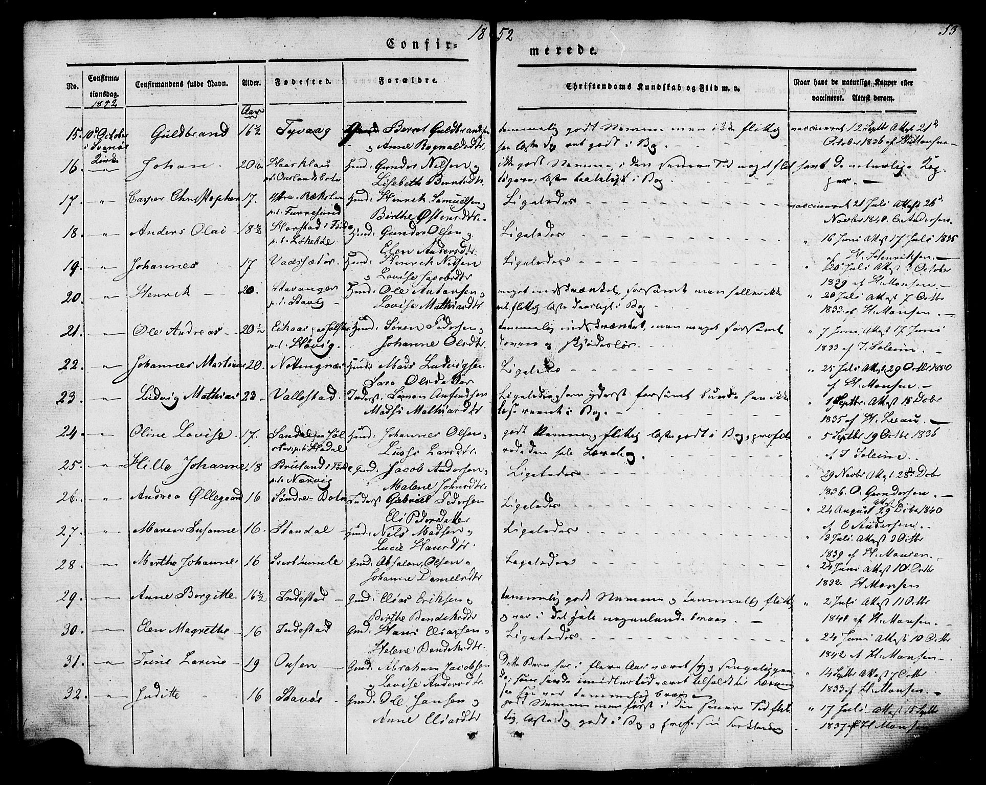 Kinn sokneprestembete, SAB/A-80801/H/Haa/Haaa/L0007: Parish register (official) no. A 7, 1841-1858, p. 53