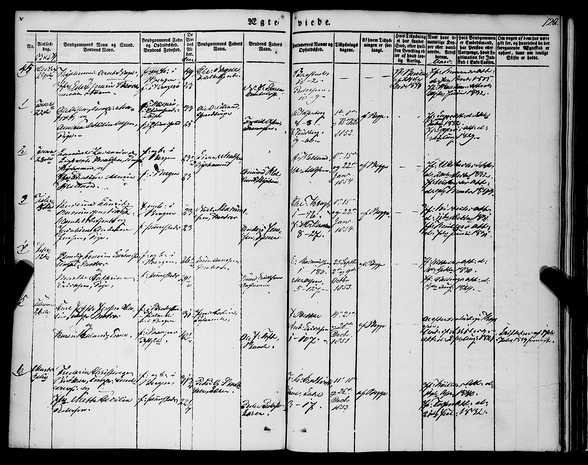 Nykirken Sokneprestembete, AV/SAB-A-77101/H/Haa/L0031: Parish register (official) no. D 1, 1834-1861, p. 120