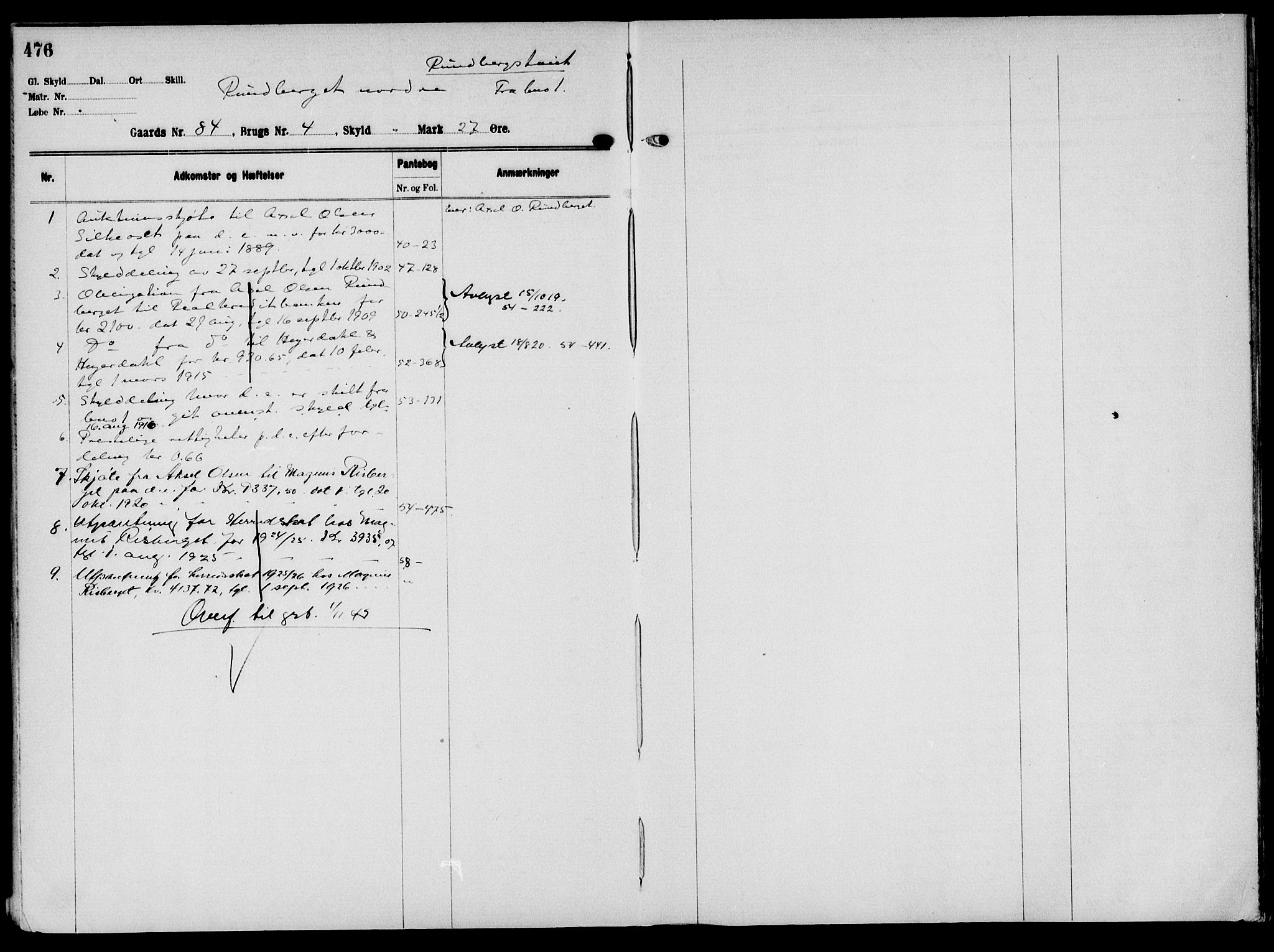 Solør tingrett, AV/SAH-TING-008/H/Ha/Hak/L0006: Mortgage register no. VI, 1900-1935, p. 476