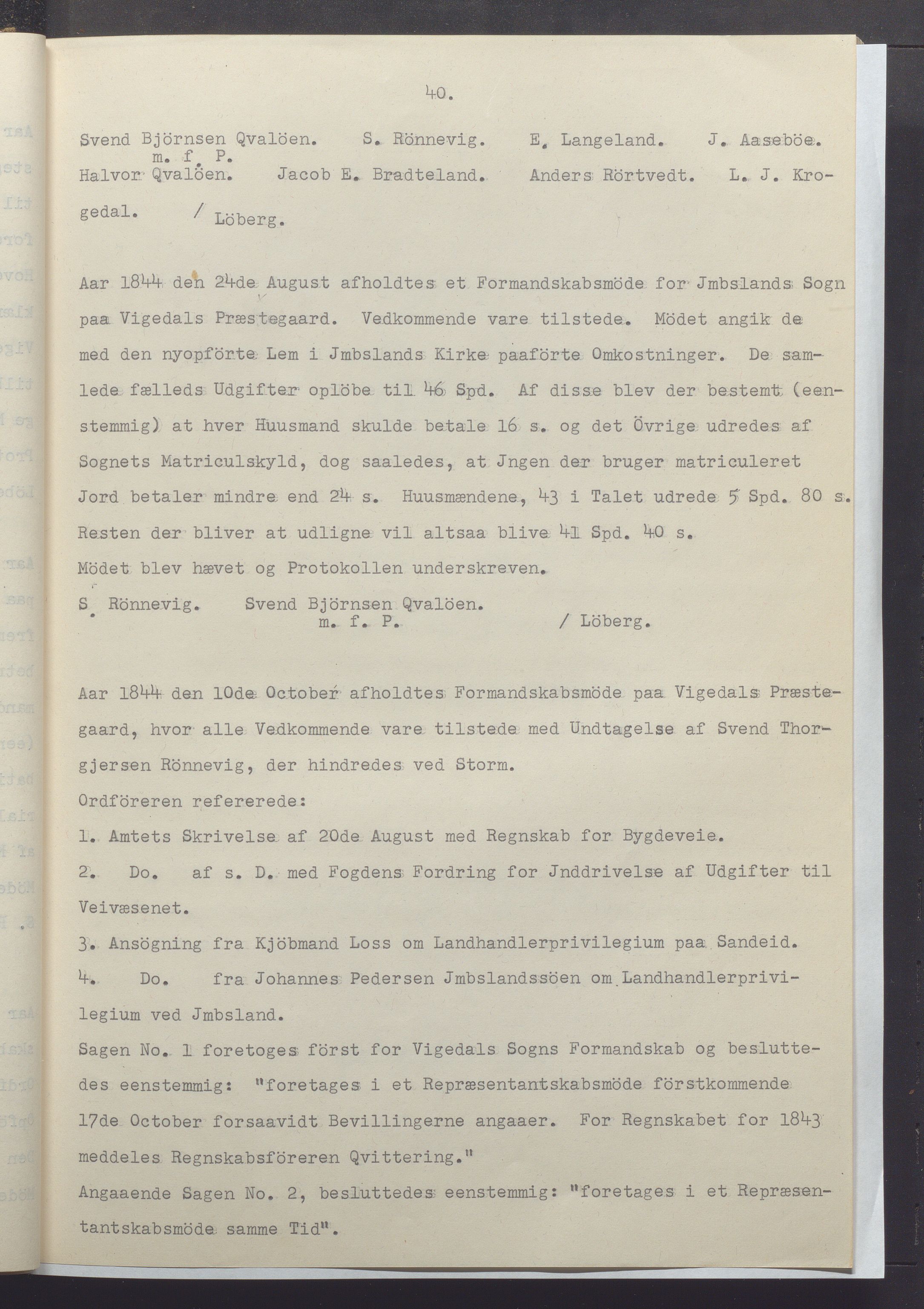 Vikedal kommune - Formannskapet, IKAR/K-100598/A/Ac/L0001: Avskrift av møtebok, 1837-1874, p. 40