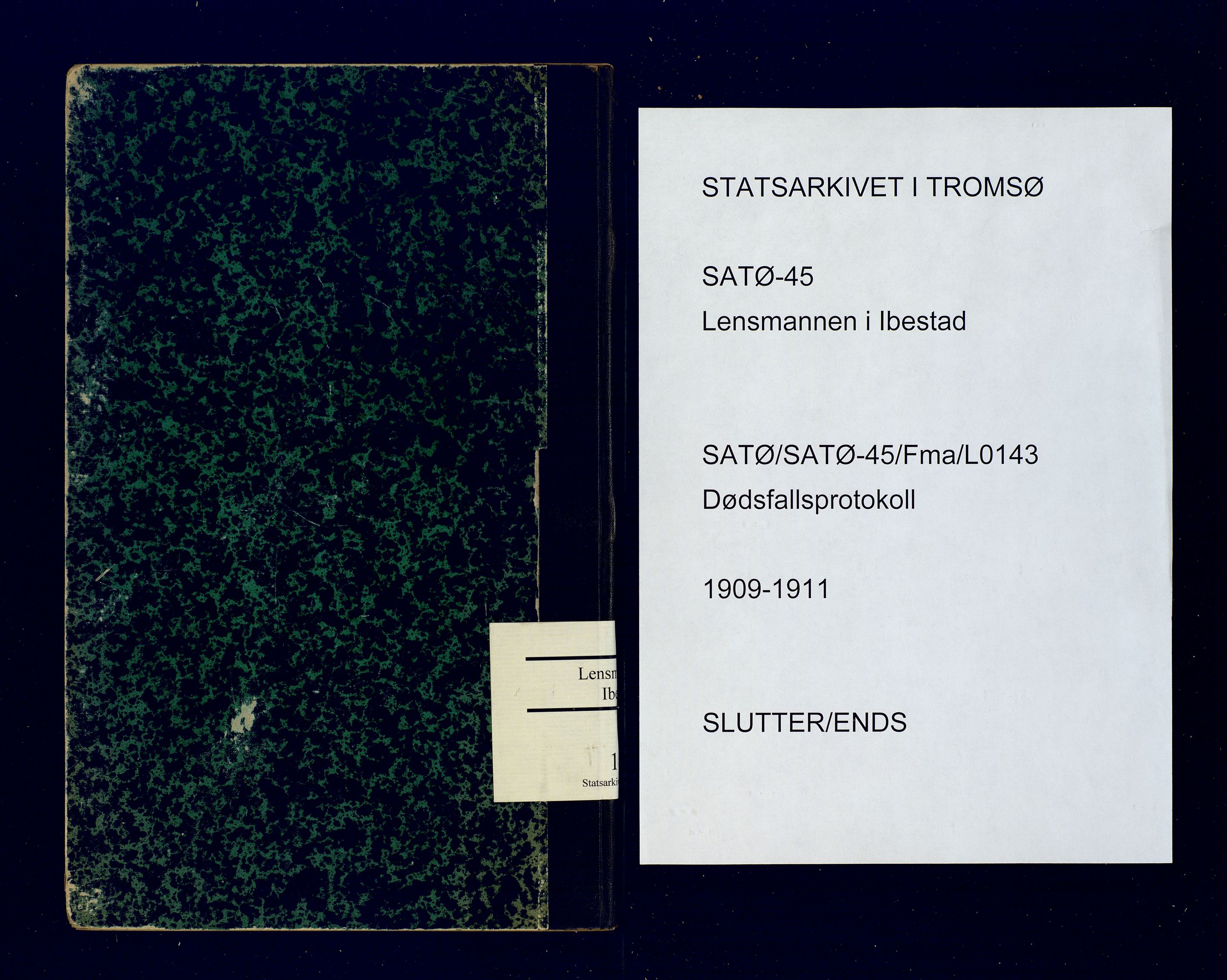 Ibestad lensmannskontor, SATØ/S-1499/F/Fm/Fma/L0143: Dødsfallsprotokoller, 1909-1911
