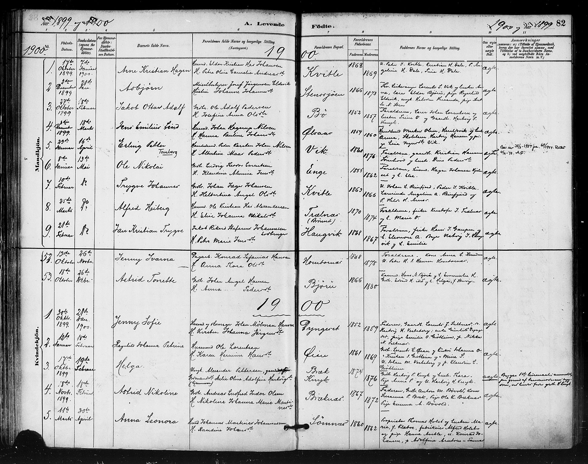 Ministerialprotokoller, klokkerbøker og fødselsregistre - Nordland, SAT/A-1459/812/L0178: Parish register (official) no. 812A07, 1886-1900, p. 82