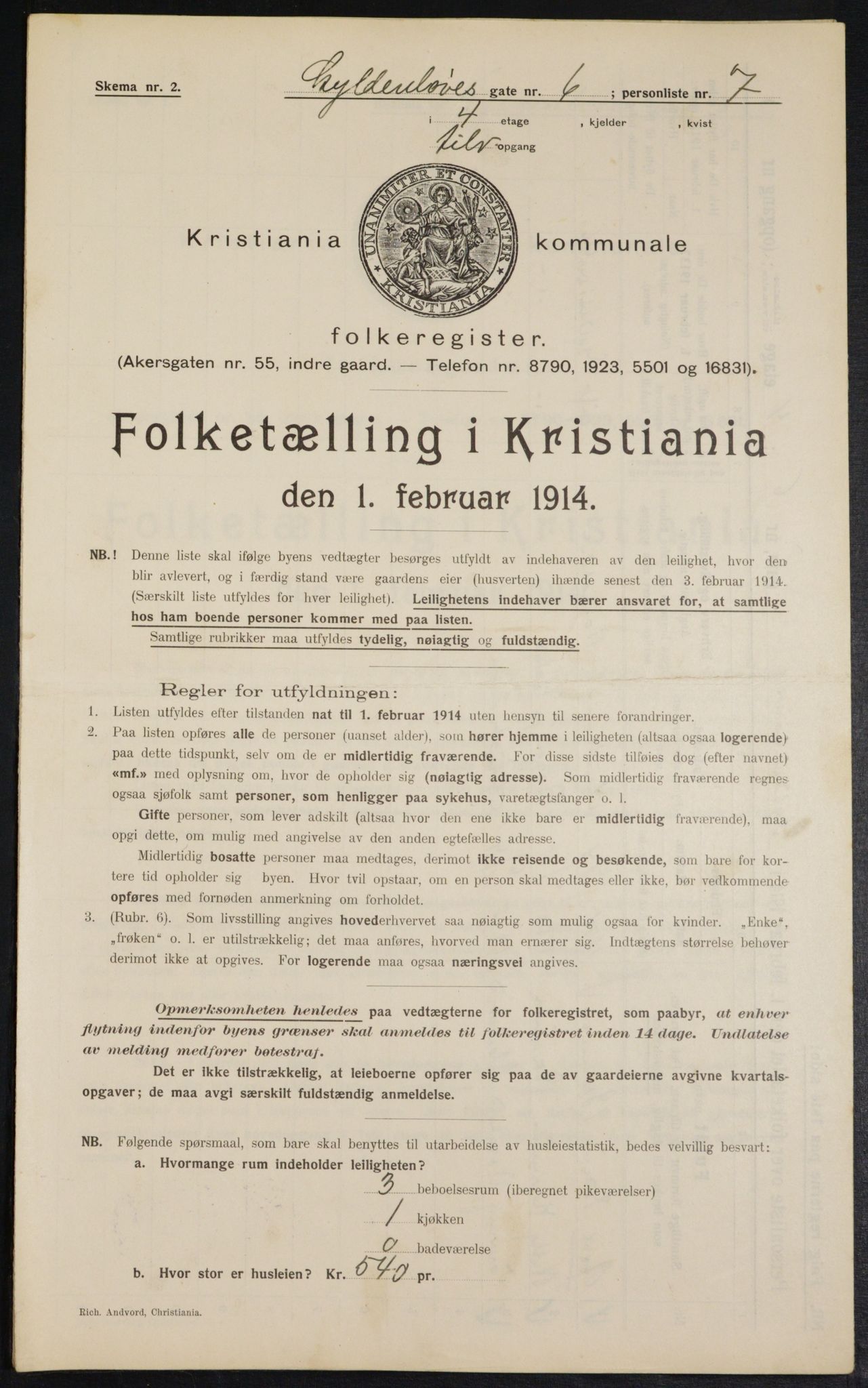 OBA, Municipal Census 1914 for Kristiania, 1914, p. 32599