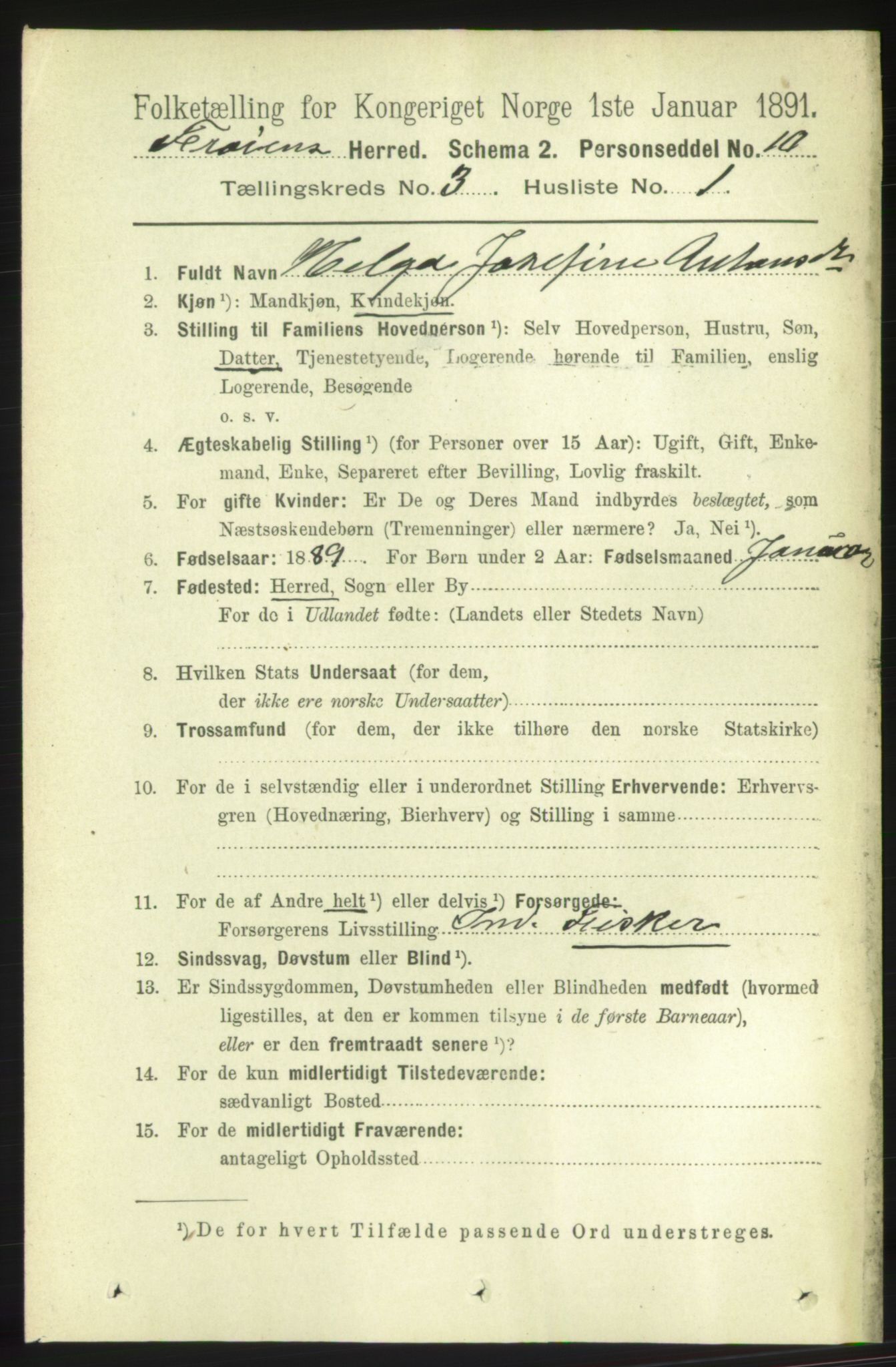 RA, 1891 census for 1619 Frøya, 1891, p. 1980