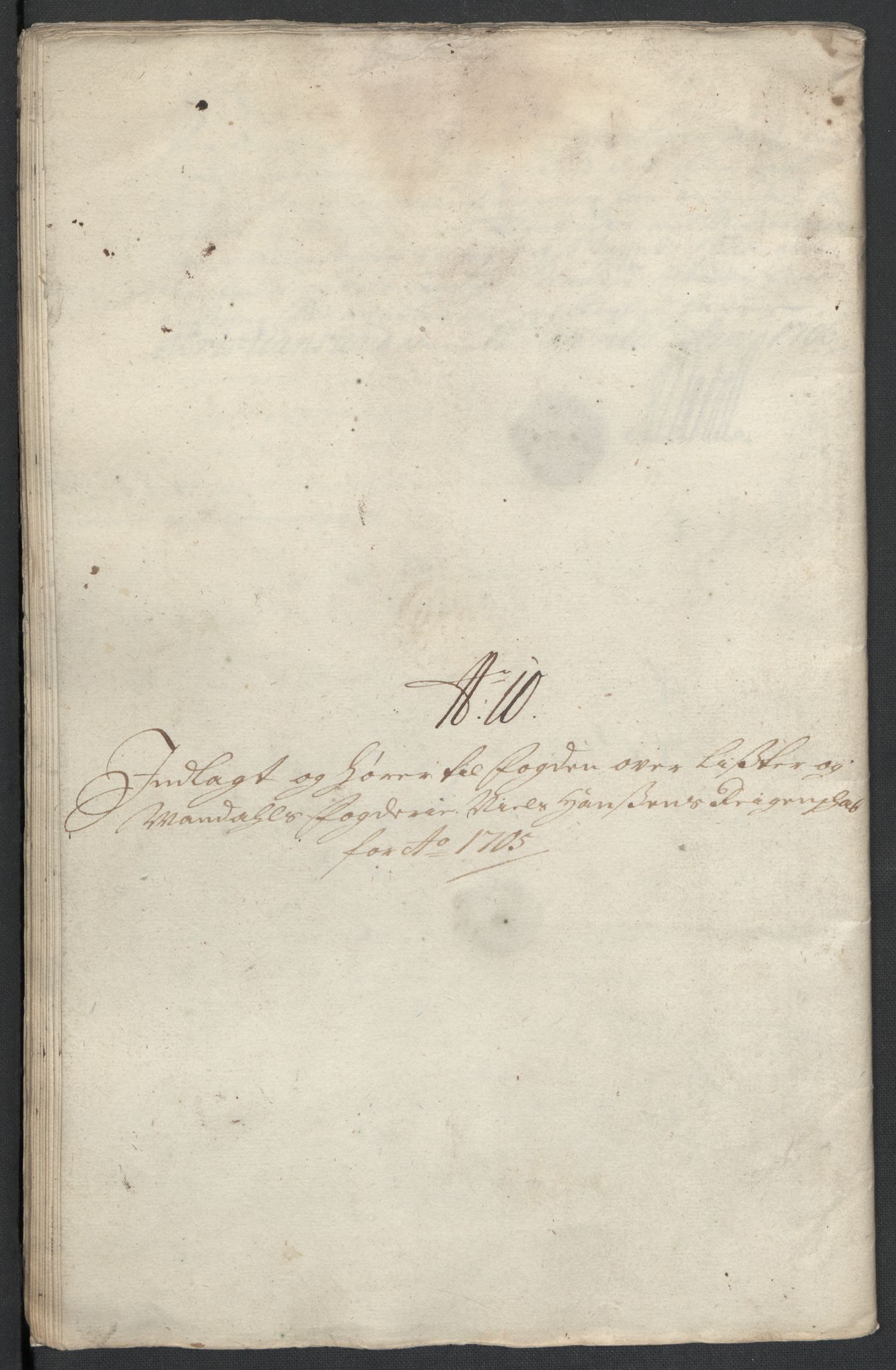 Rentekammeret inntil 1814, Reviderte regnskaper, Fogderegnskap, RA/EA-4092/R43/L2551: Fogderegnskap Lista og Mandal, 1705-1709, p. 105