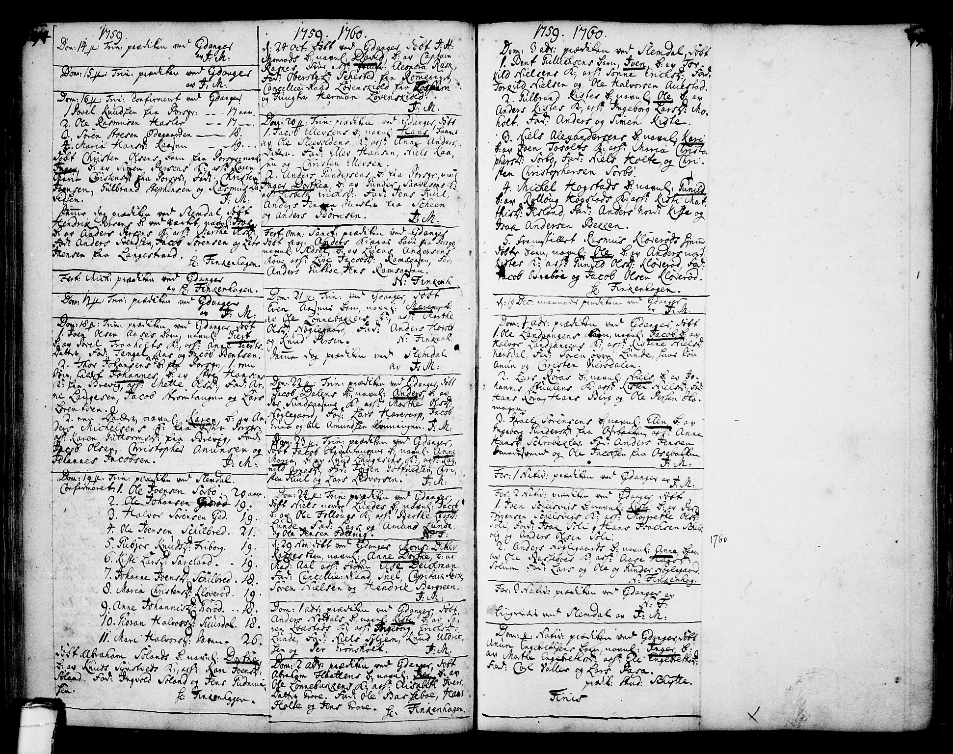 Eidanger kirkebøker, SAKO/A-261/F/Fa/L0004: Parish register (official) no. 4, 1733-1759, p. 194-195