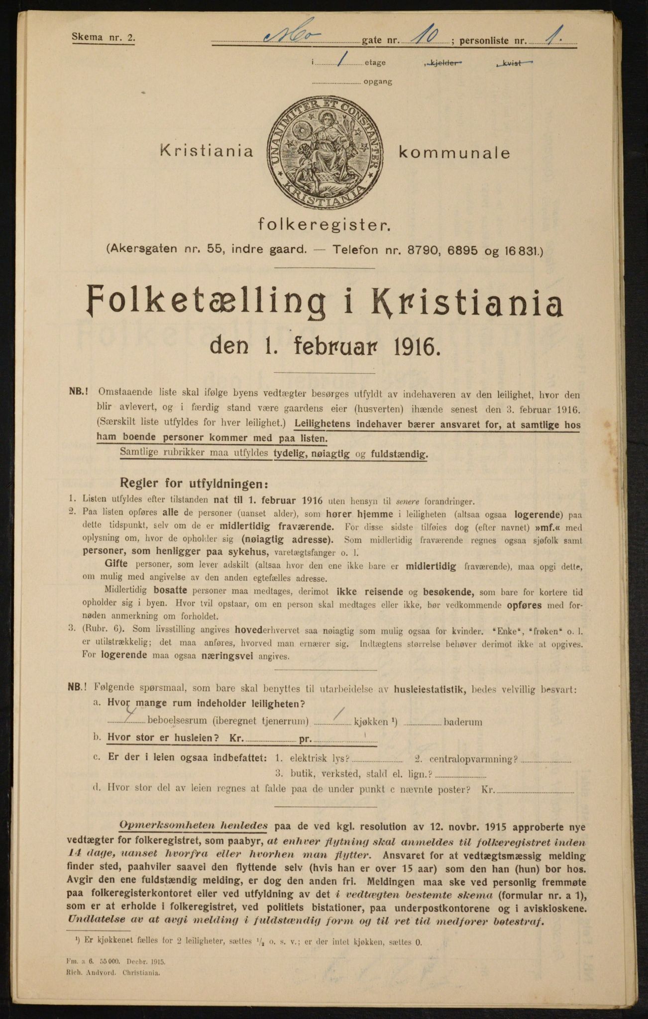 OBA, Municipal Census 1916 for Kristiania, 1916, p. 67039