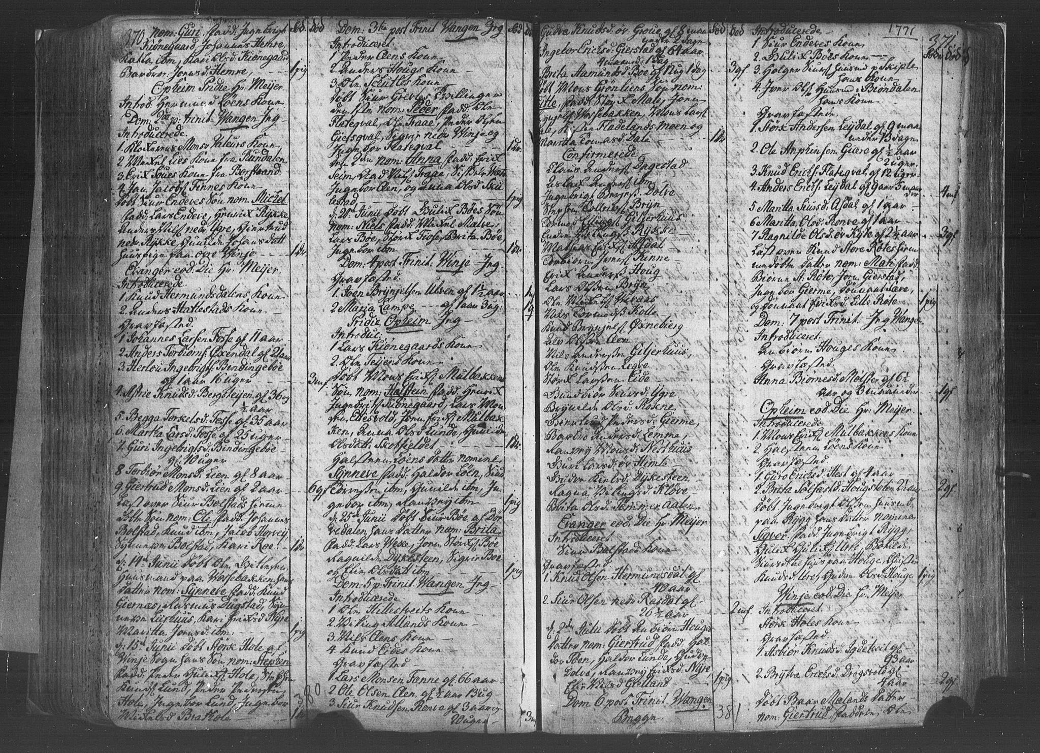 Voss sokneprestembete, SAB/A-79001/H/Haa: Parish register (official) no. A 8, 1752-1780, p. 370-371