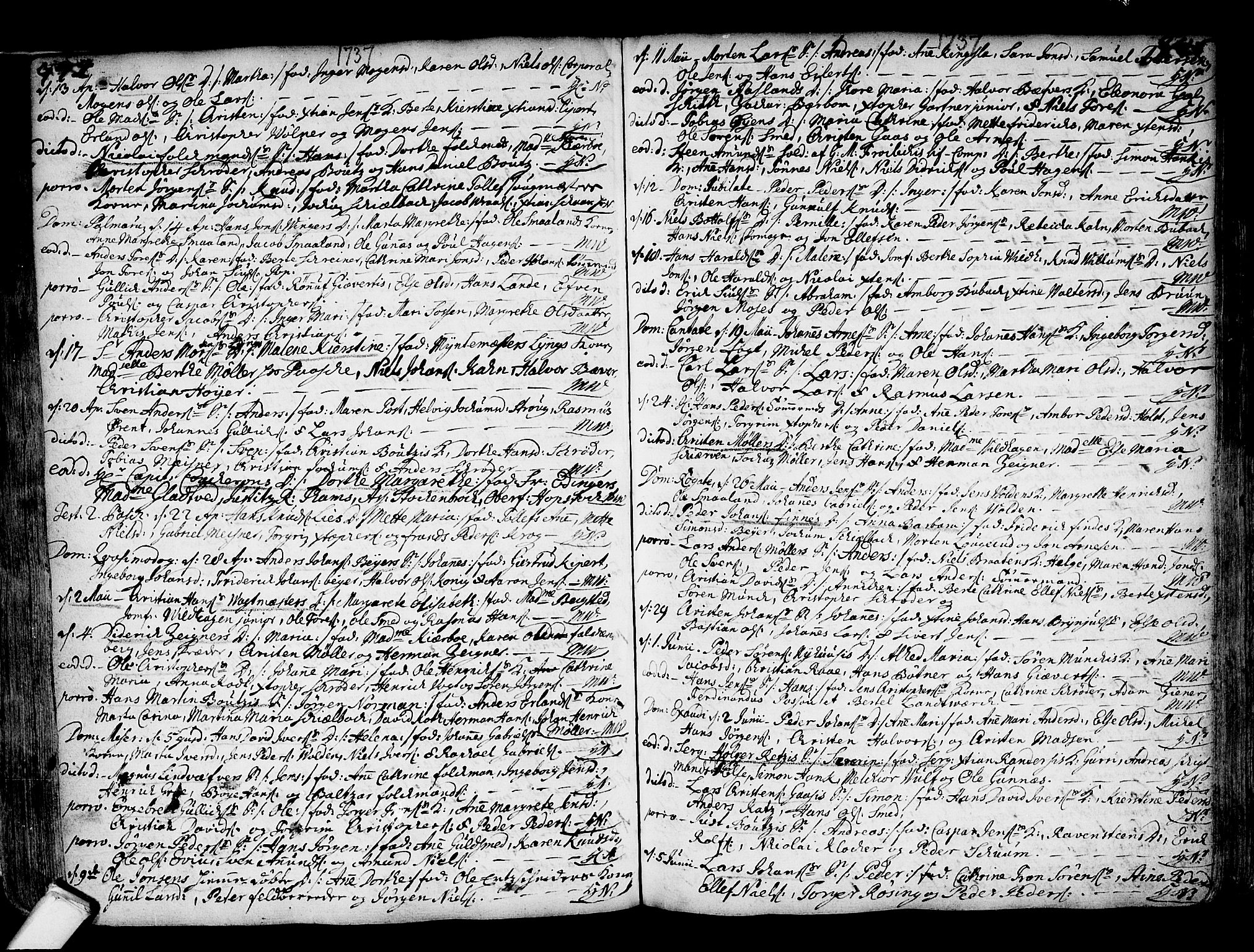 Kongsberg kirkebøker, AV/SAKO-A-22/F/Fa/L0002: Parish register (official) no. I 2, 1721-1743, p. 344-345