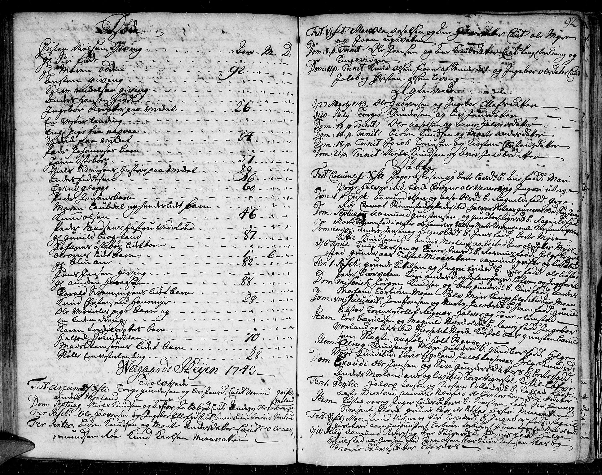 Gjerstad sokneprestkontor, SAK/1111-0014/F/Fa/Faa/L0002: Parish register (official) no. A 2, 1717-1779, p. 92