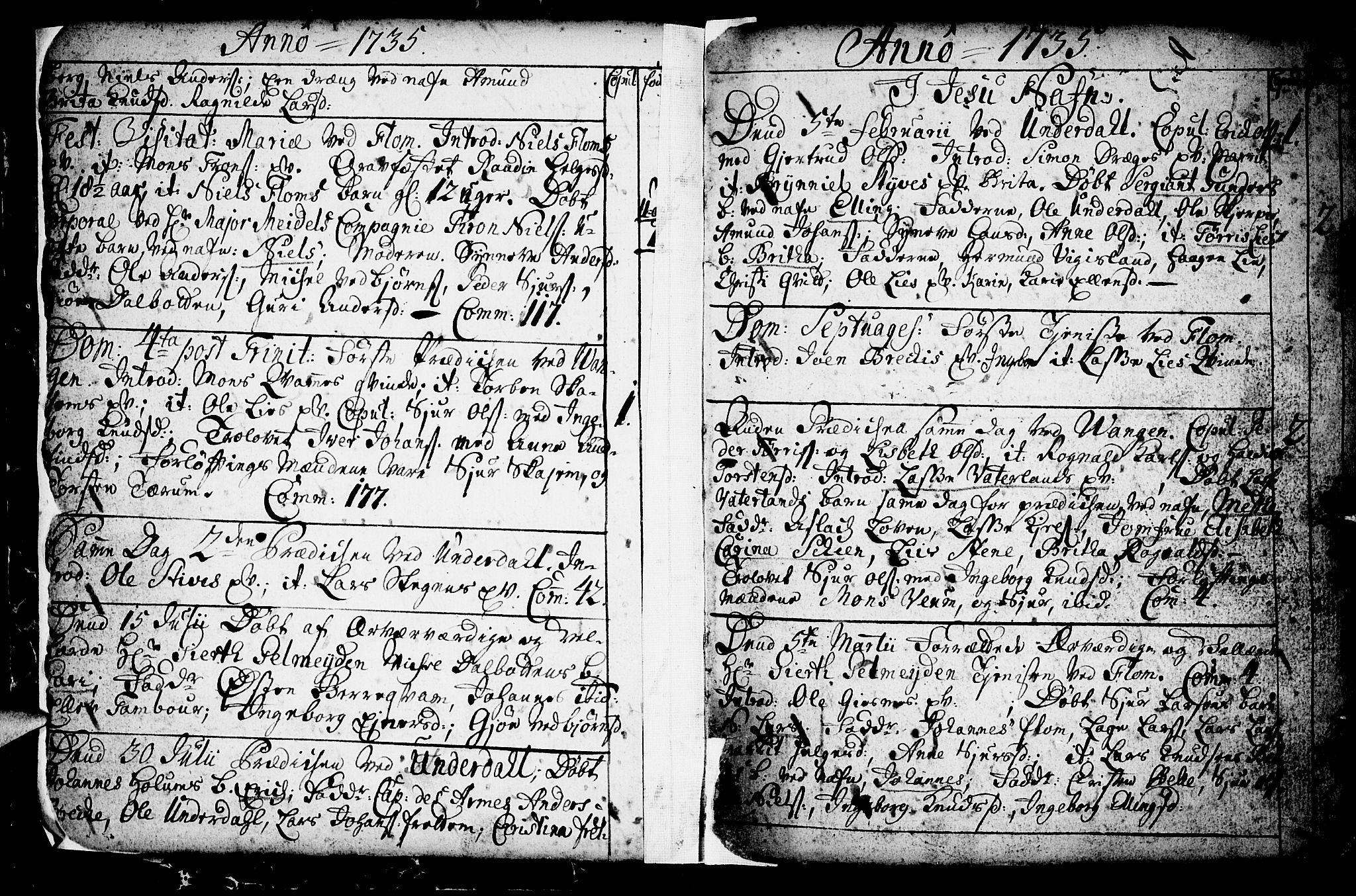 Aurland sokneprestembete, SAB/A-99937/H/Ha/Haa/L0003: Parish register (official) no. A 3, 1735-1761, p. 3