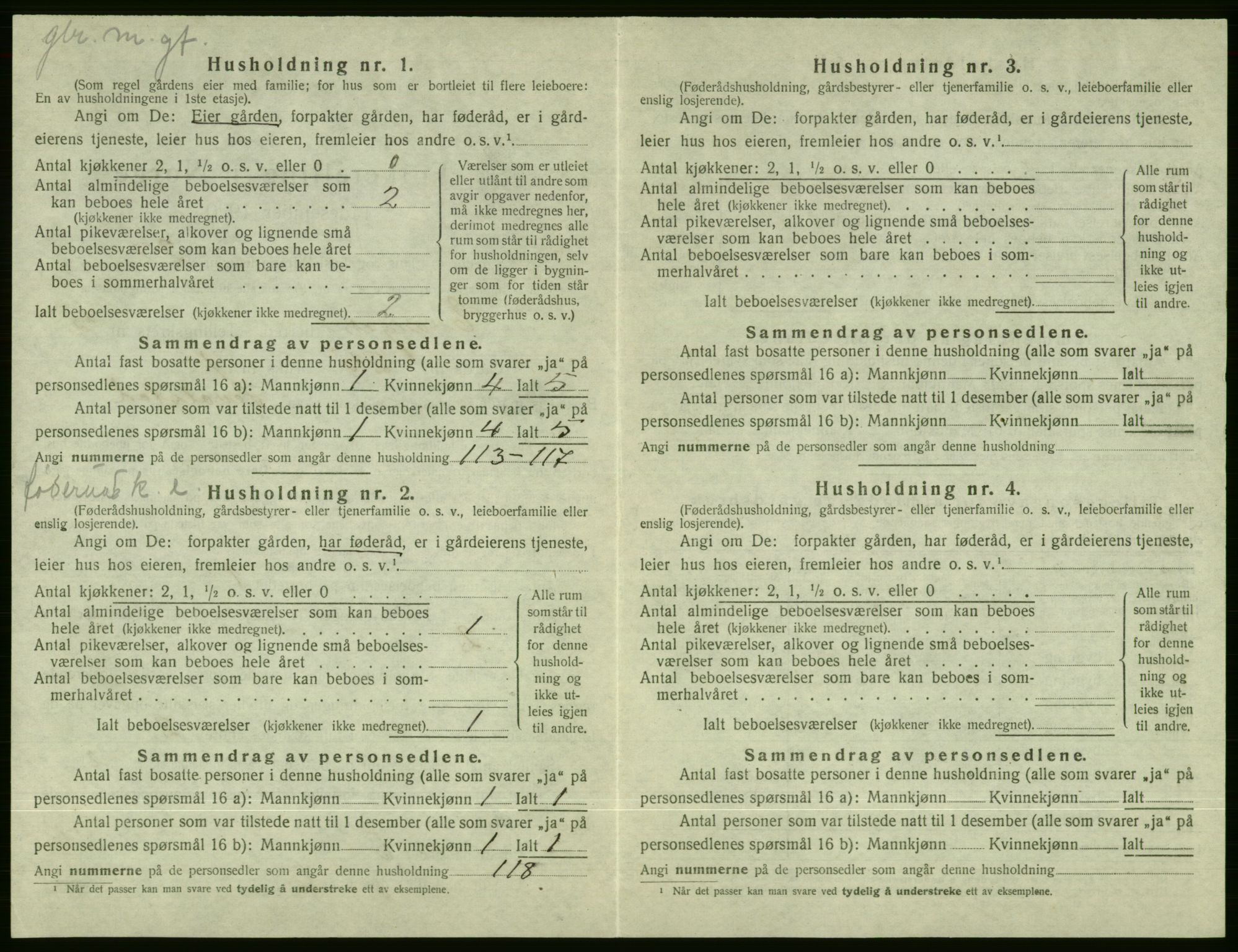 SAB, 1920 census for Evanger, 1920, p. 274