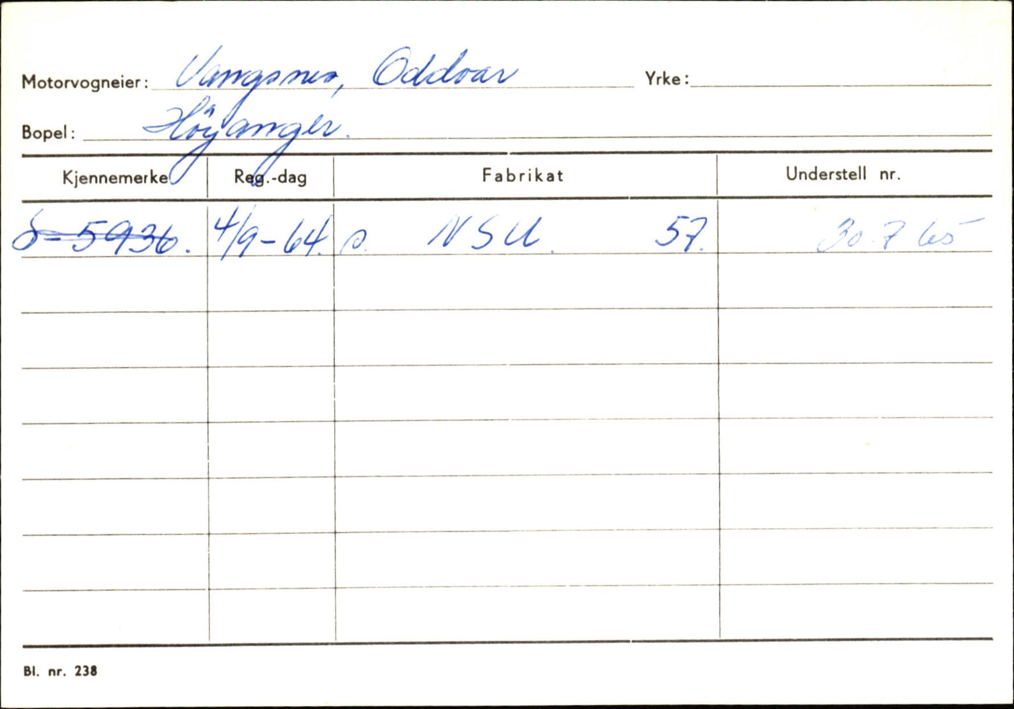 Statens vegvesen, Sogn og Fjordane vegkontor, SAB/A-5301/4/F/L0131: Eigarregister Høyanger P-Å. Stryn S-Å, 1945-1975, p. 762