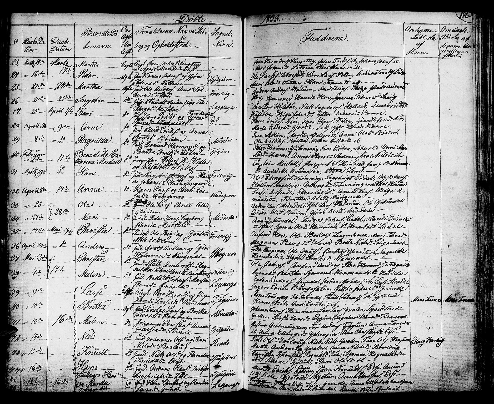 Leikanger sokneprestembete, AV/SAB-A-81001/H/Haa/Haaa/L0006: Parish register (official) no. A 6, 1810-1838, p. 196