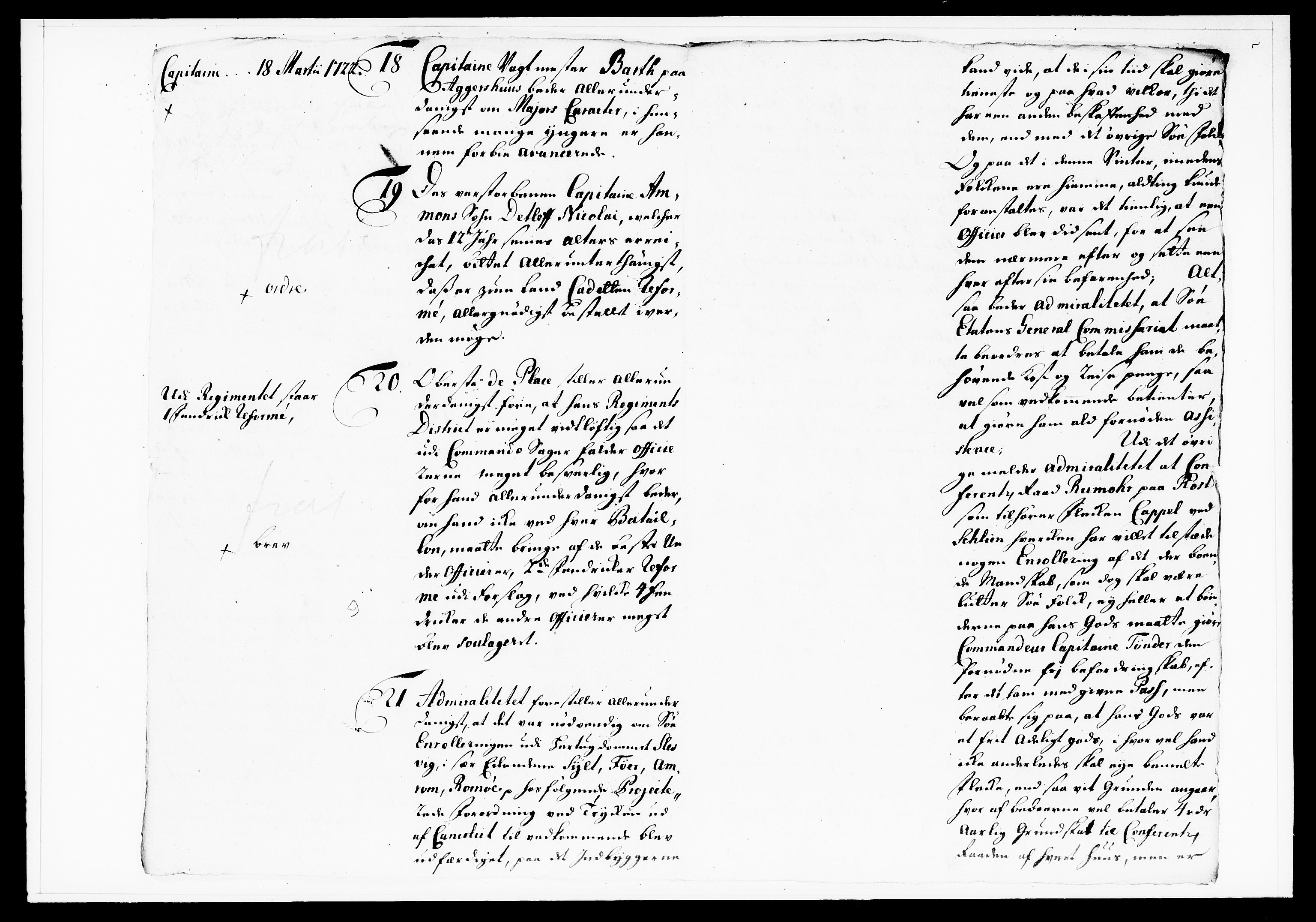 Krigskollegiet, Krigskancelliet, DRA/A-0006/-/1114-1121: Refererede sager, 1734, p. 445