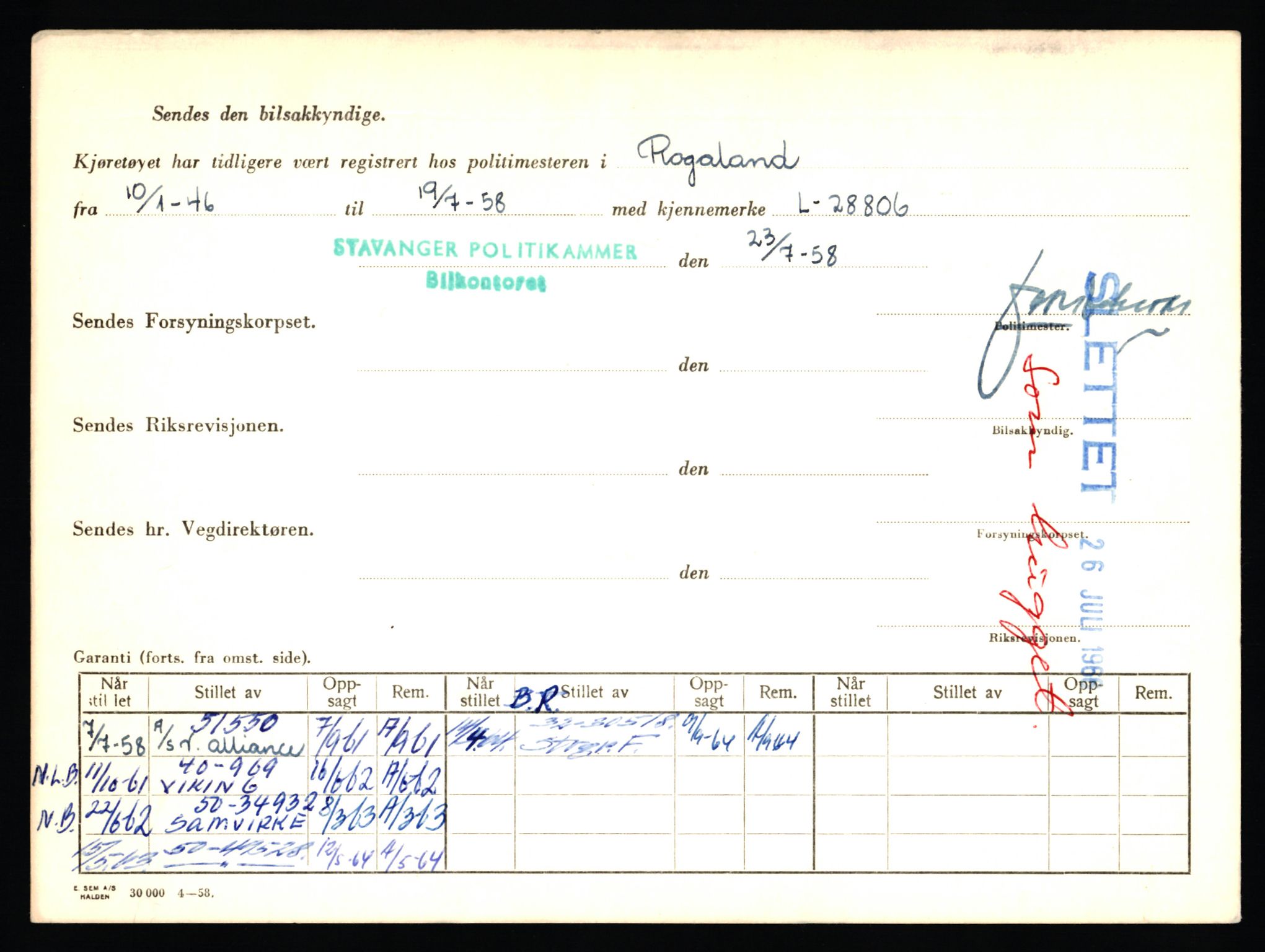 Stavanger trafikkstasjon, AV/SAST-A-101942/0/F/L0008: L-2550 - L-2999, 1930-1971, p. 14