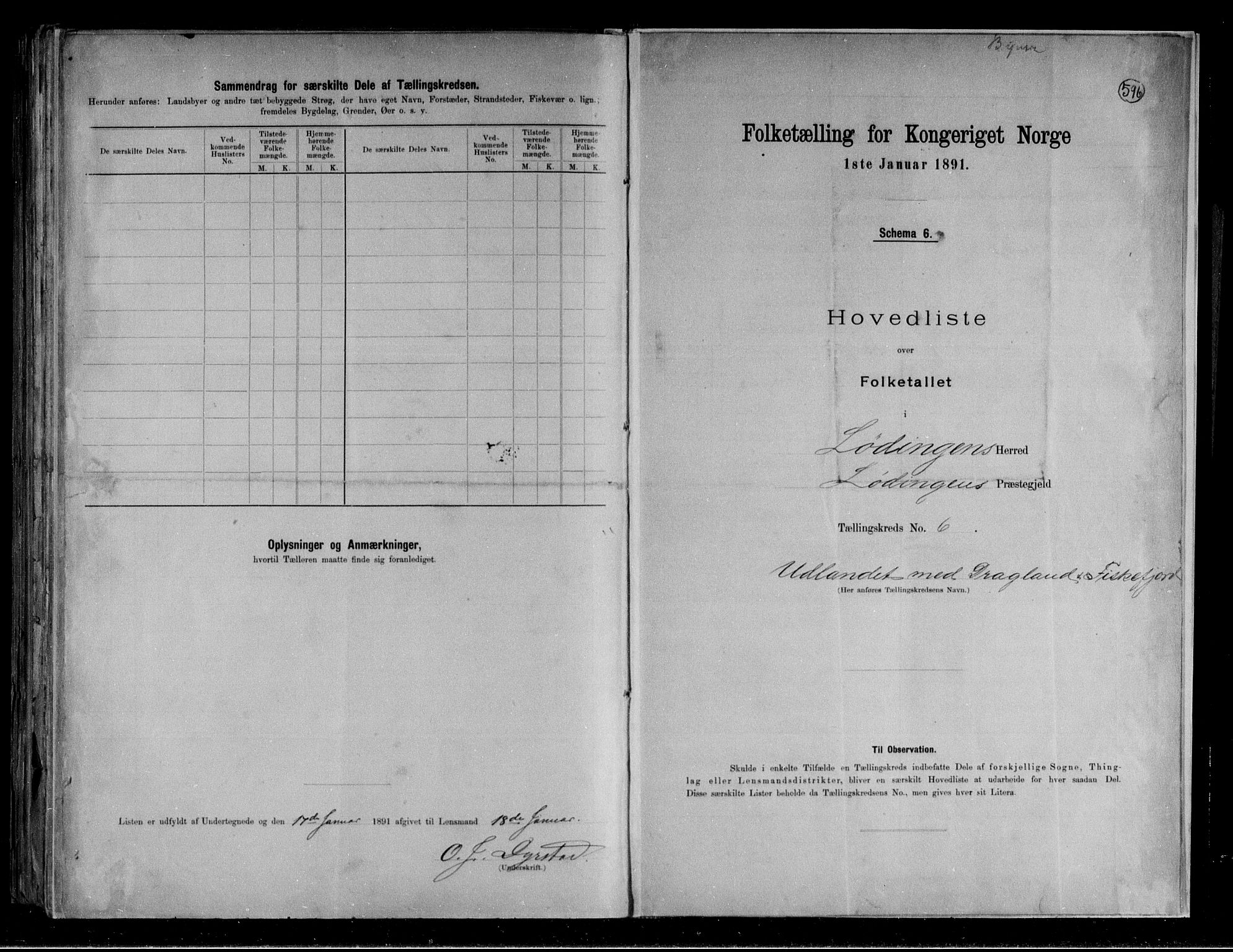 RA, 1891 census for 1851 Lødingen, 1891, p. 14