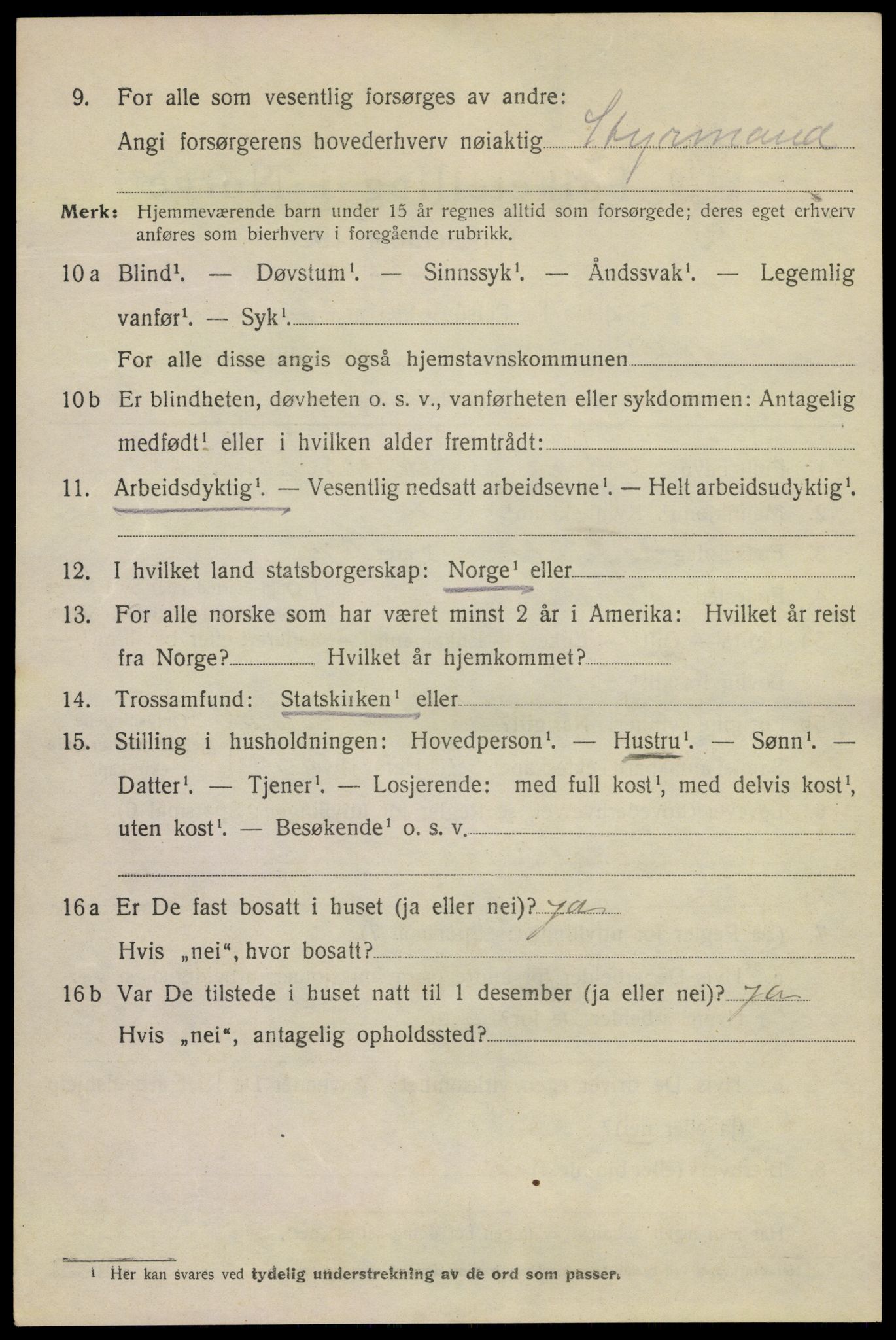 SAKO, 1920 census for Kragerø, 1920, p. 9734
