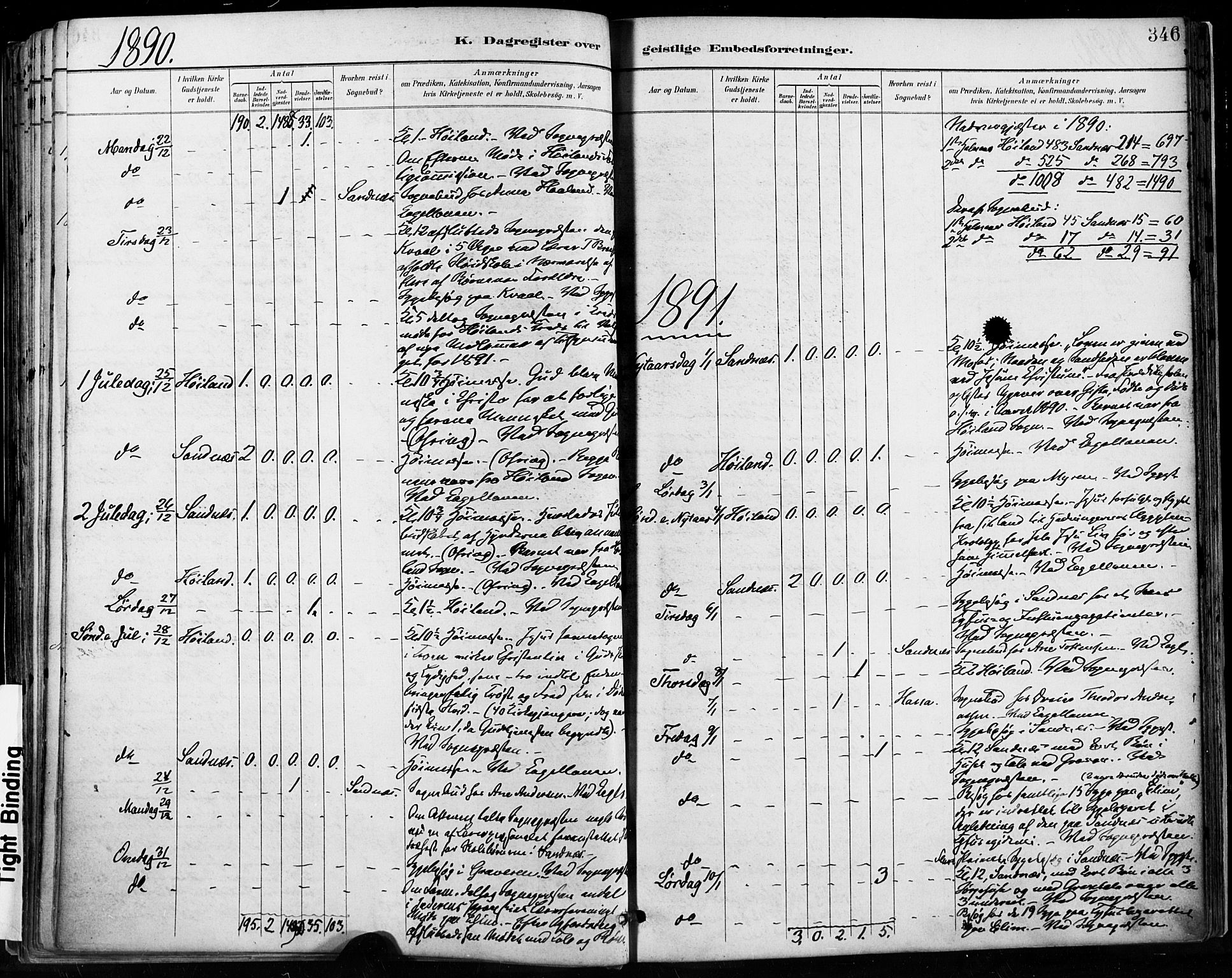 Høyland sokneprestkontor, SAST/A-101799/001/30BA/L0013: Parish register (official) no. A 13.2, 1889-1898, p. 346