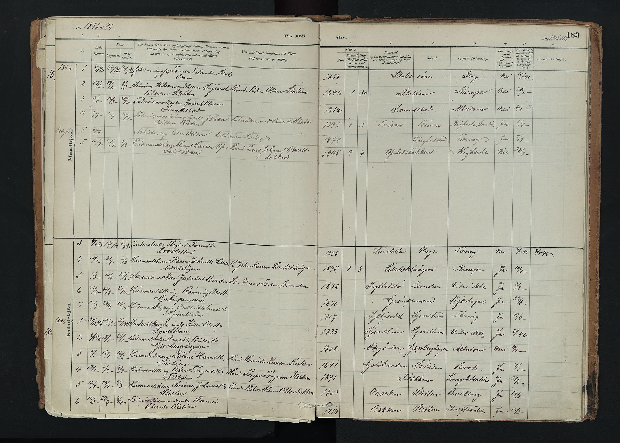 Nord-Fron prestekontor, SAH/PREST-080/H/Ha/Haa/L0005: Parish register (official) no. 5, 1884-1914, p. 183