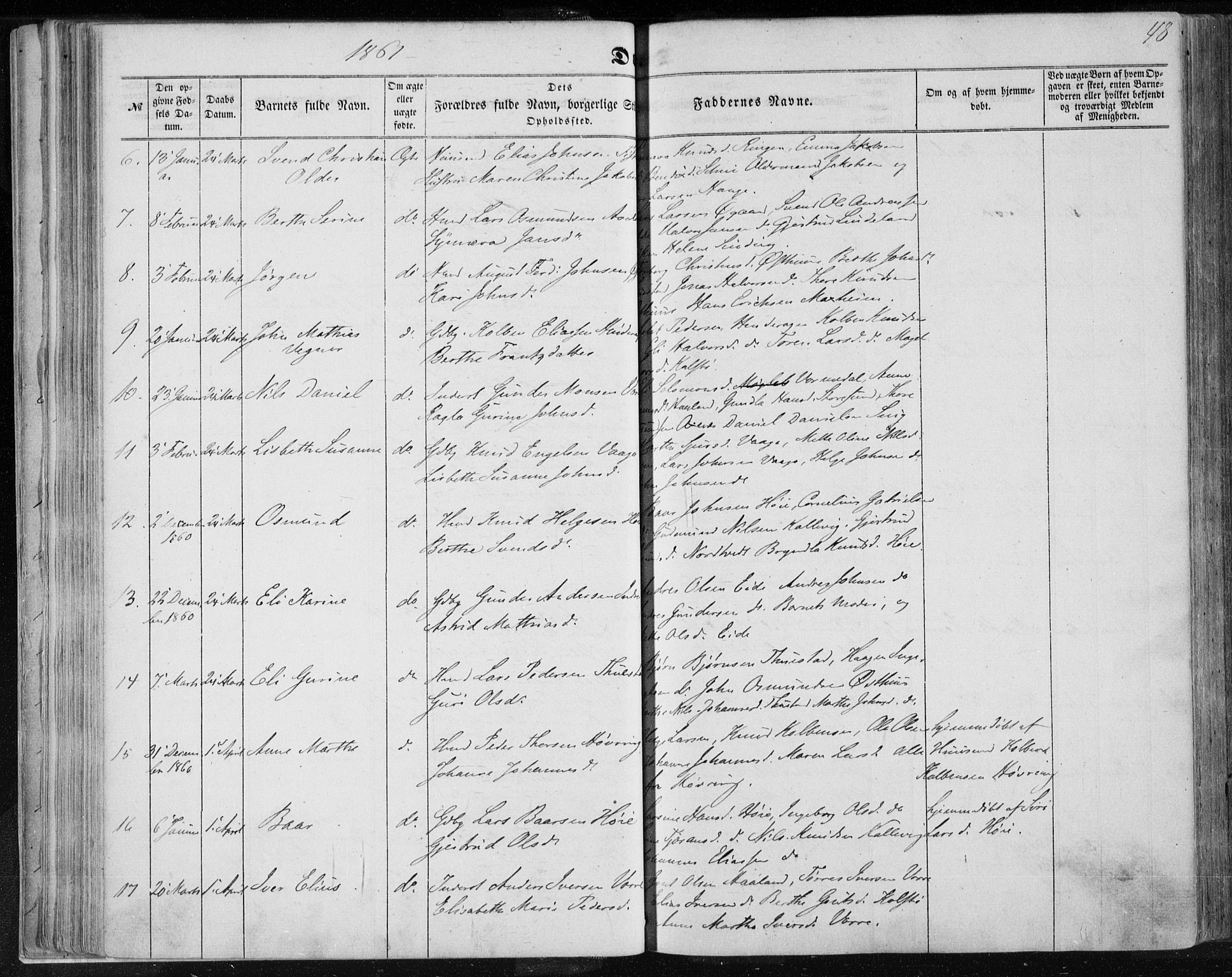 Avaldsnes sokneprestkontor, AV/SAST-A -101851/H/Ha/Haa/L0010: Parish register (official) no. A 10, 1857-1876, p. 48