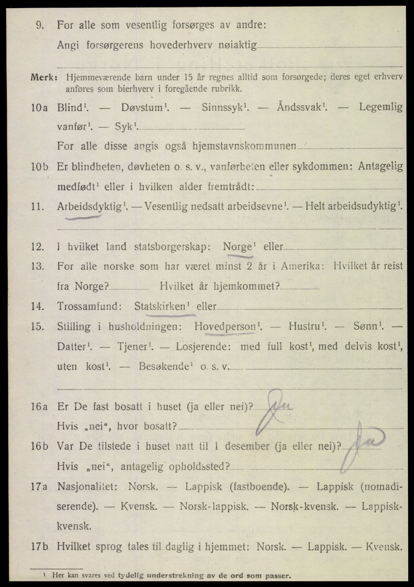 SAT, 1920 census for Alstahaug, 1920, p. 1906