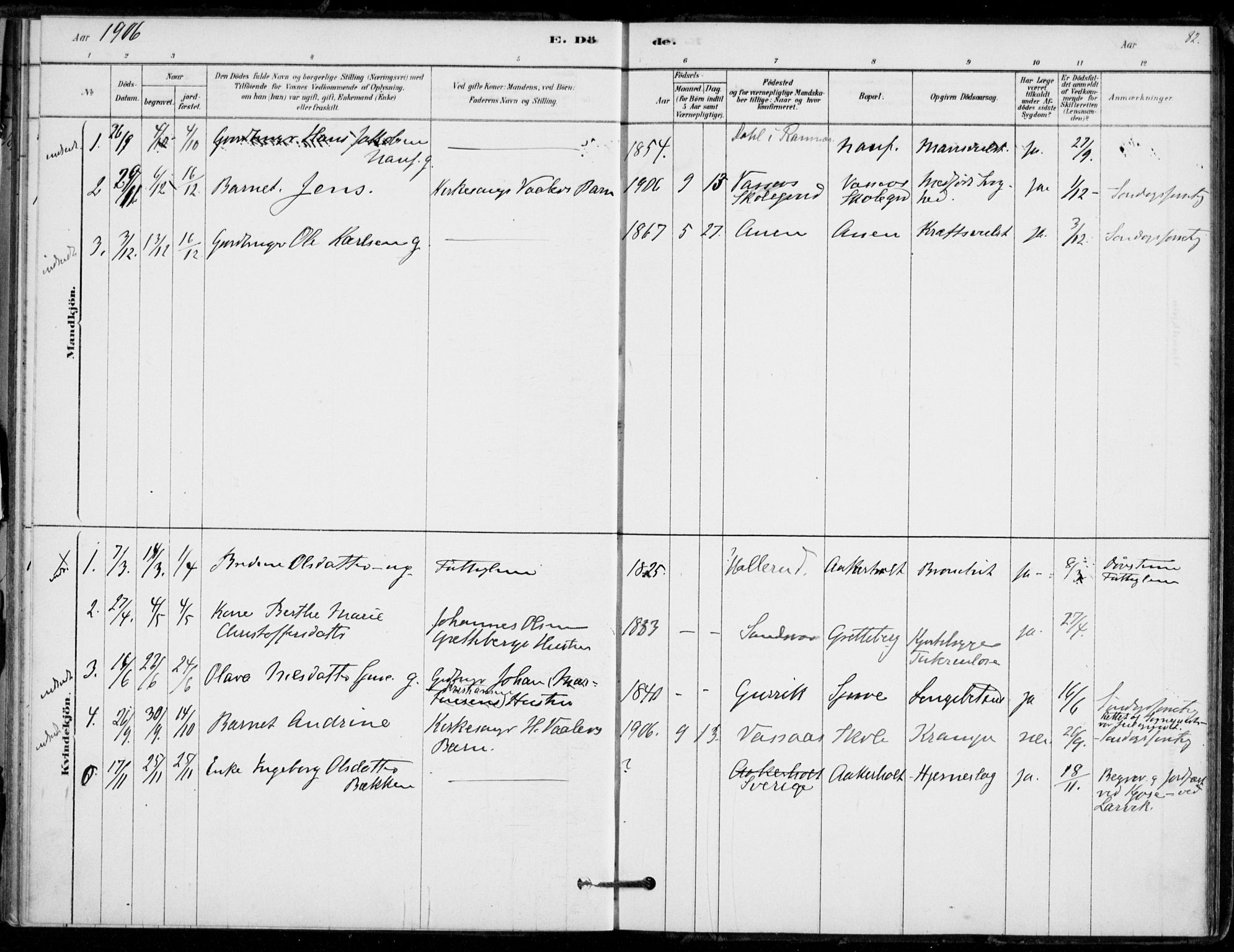 Hof kirkebøker, AV/SAKO-A-64/F/Fb/L0001: Parish register (official) no. II 1, 1878-1907, p. 82