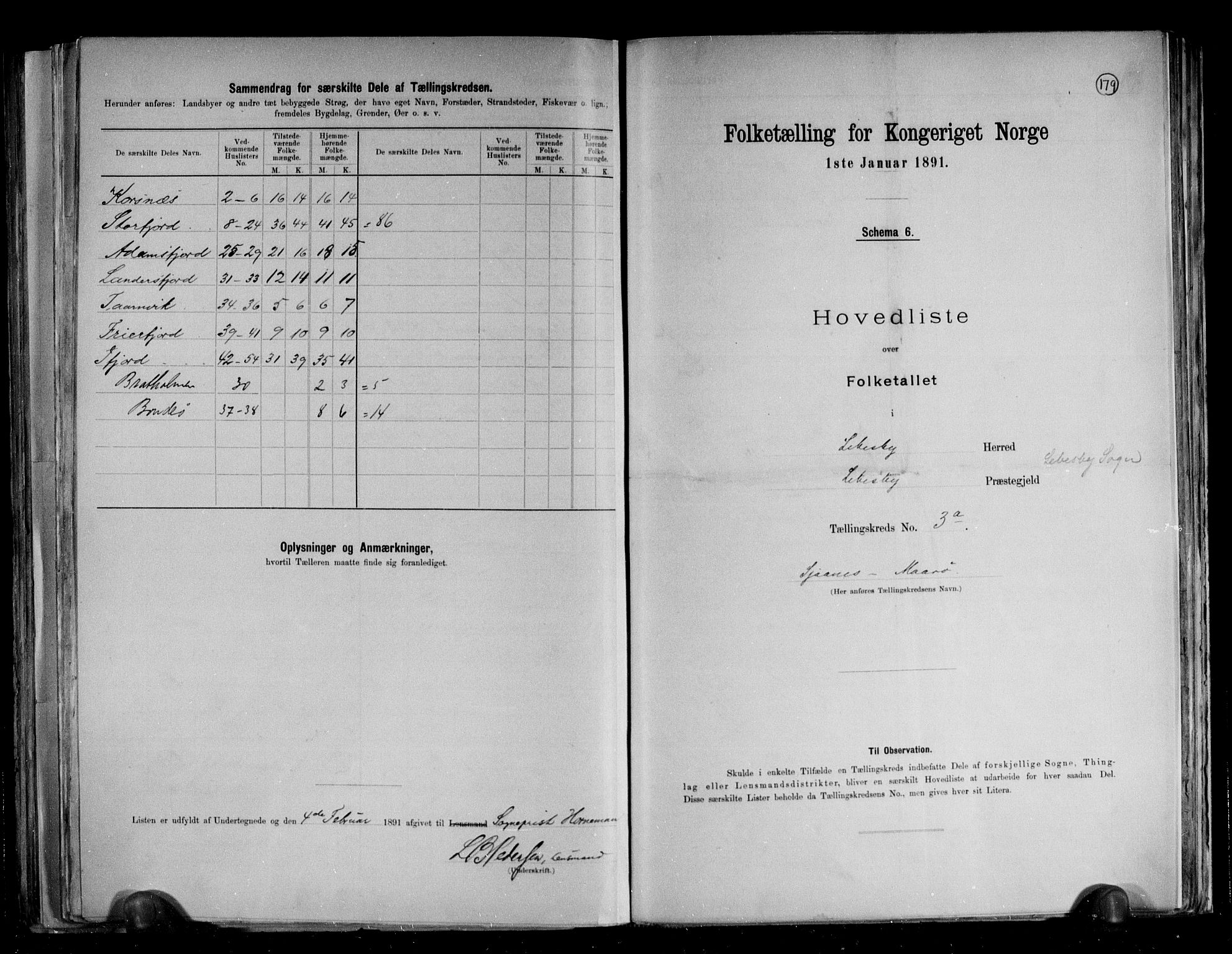 RA, 1891 census for 2022 Lebesby, 1891, p. 12