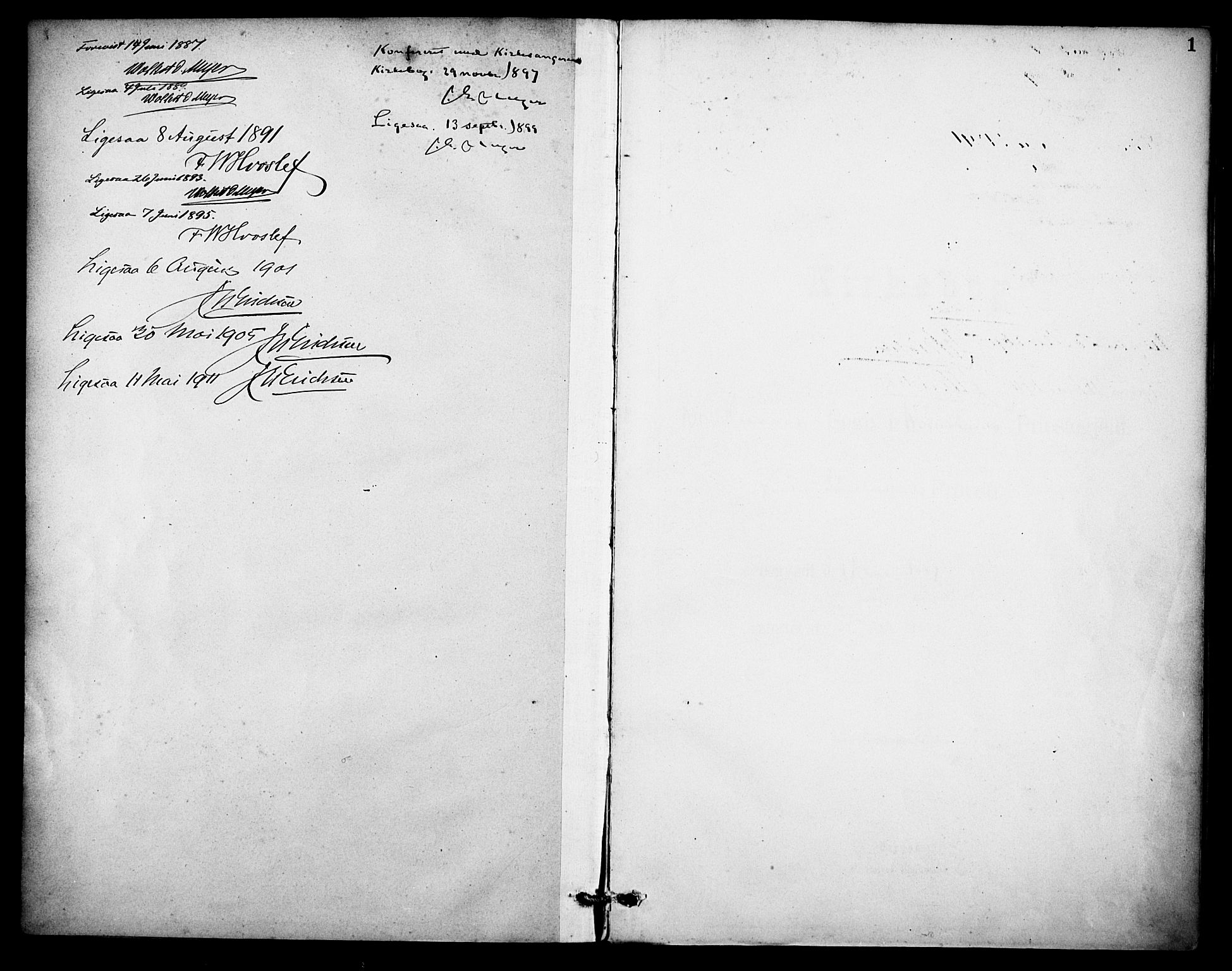 Kvinnherad sokneprestembete, AV/SAB-A-76401/H/Haa: Parish register (official) no. D 1, 1887-1910, p. 1