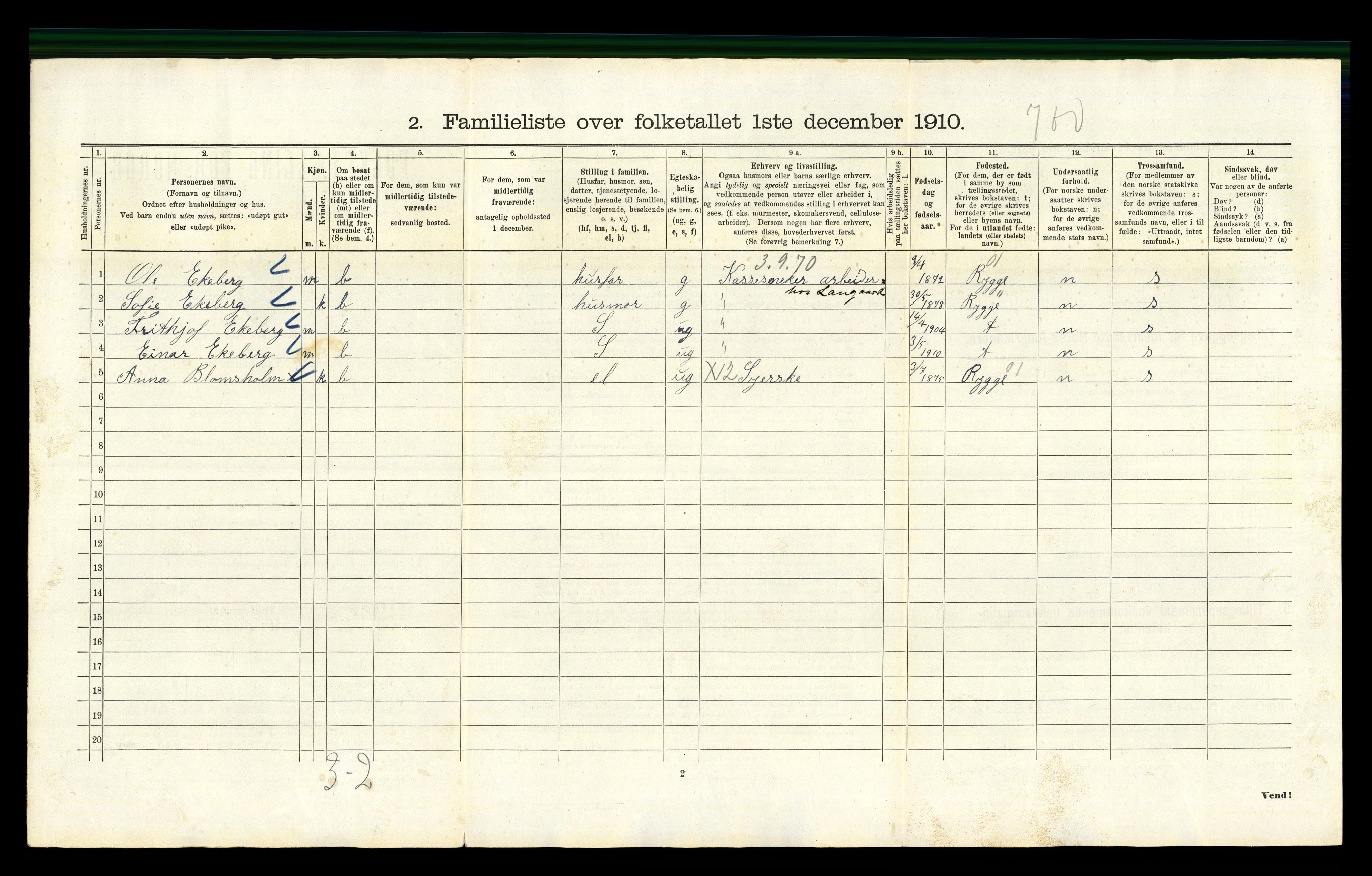 RA, 1910 census for Kristiania, 1910, p. 5424