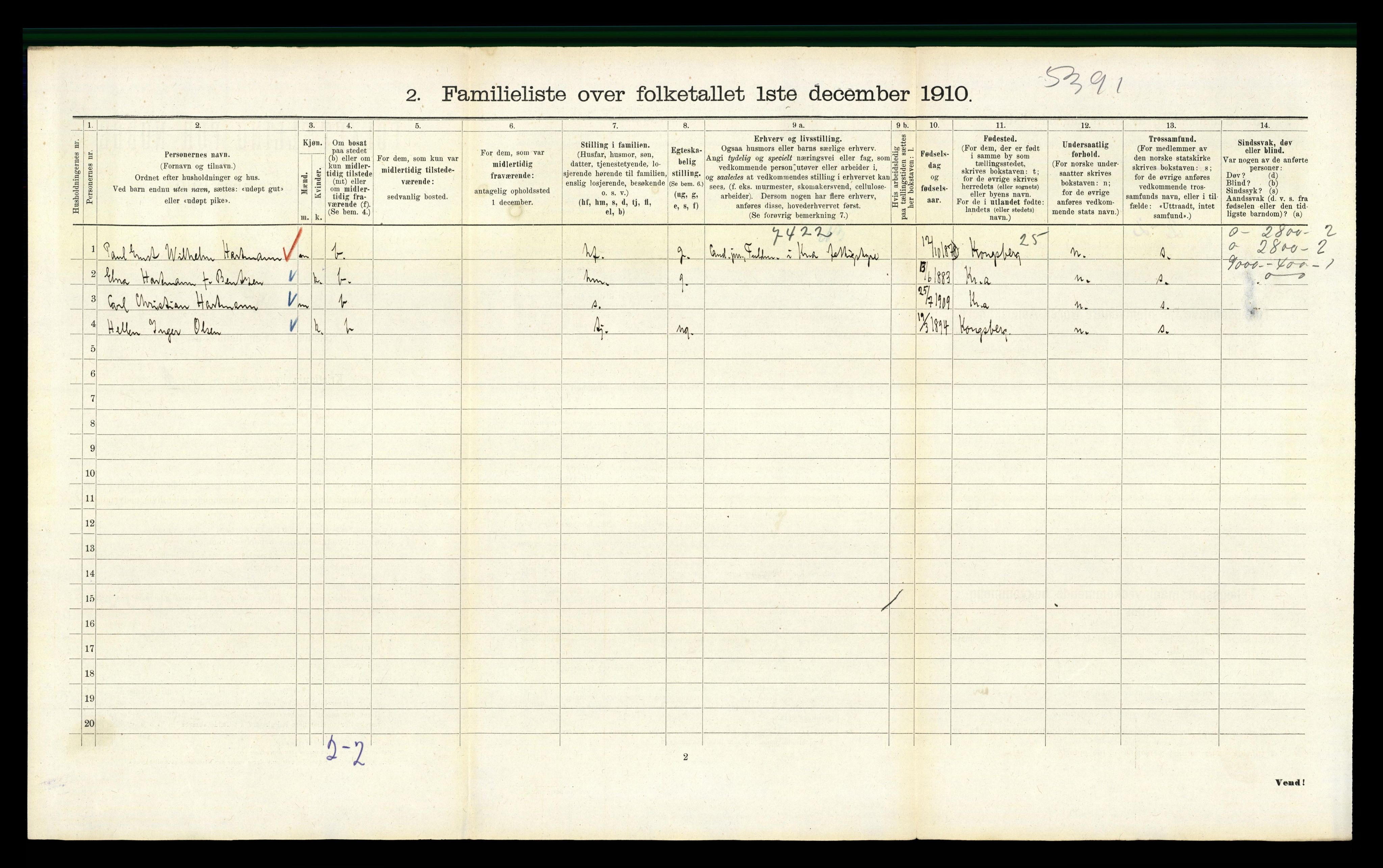 RA, 1910 census for Kristiania, 1910, p. 66390