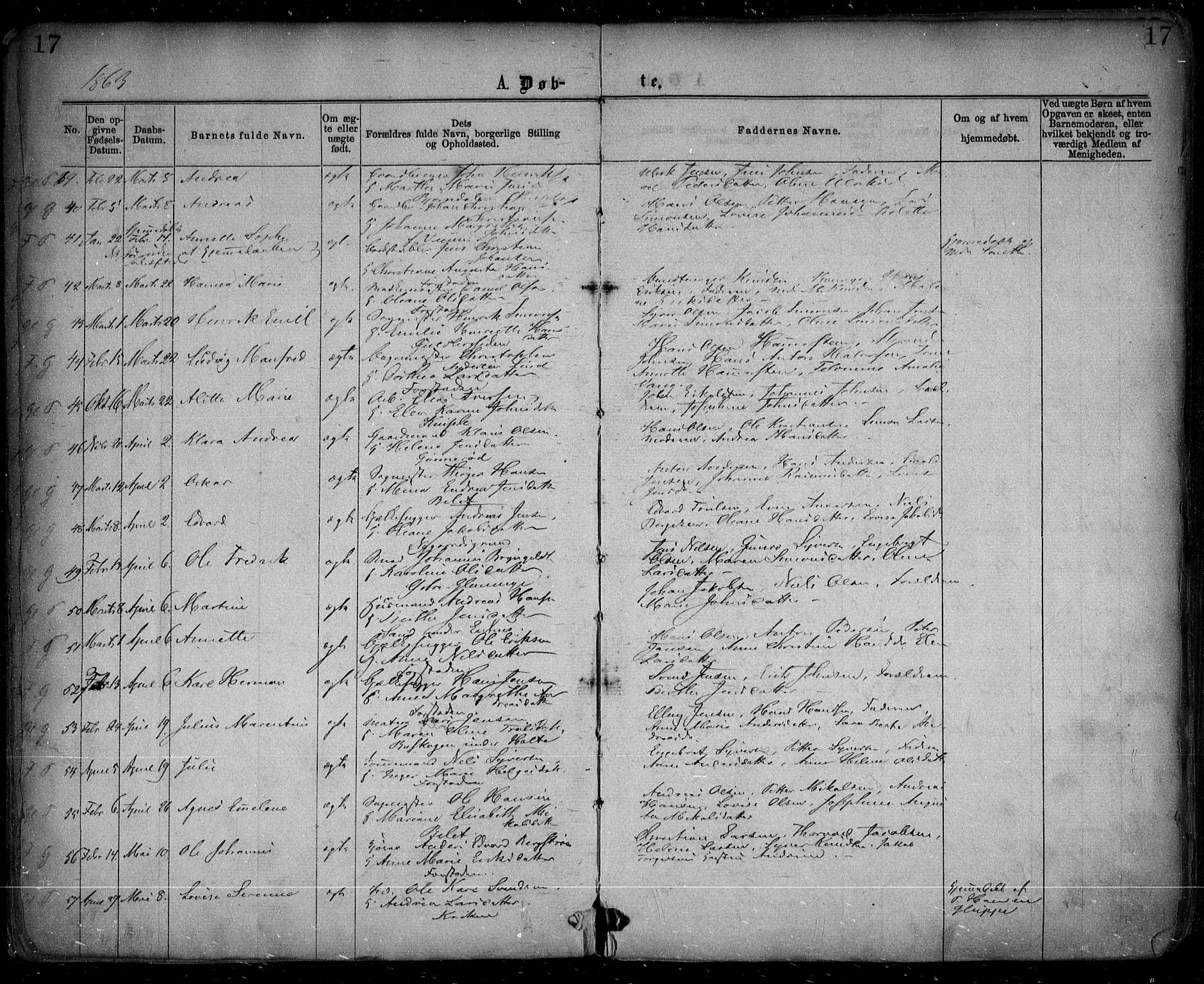 Glemmen prestekontor Kirkebøker, AV/SAO-A-10908/F/Fa/L0008: Parish register (official) no. 8, 1862-1871, p. 17