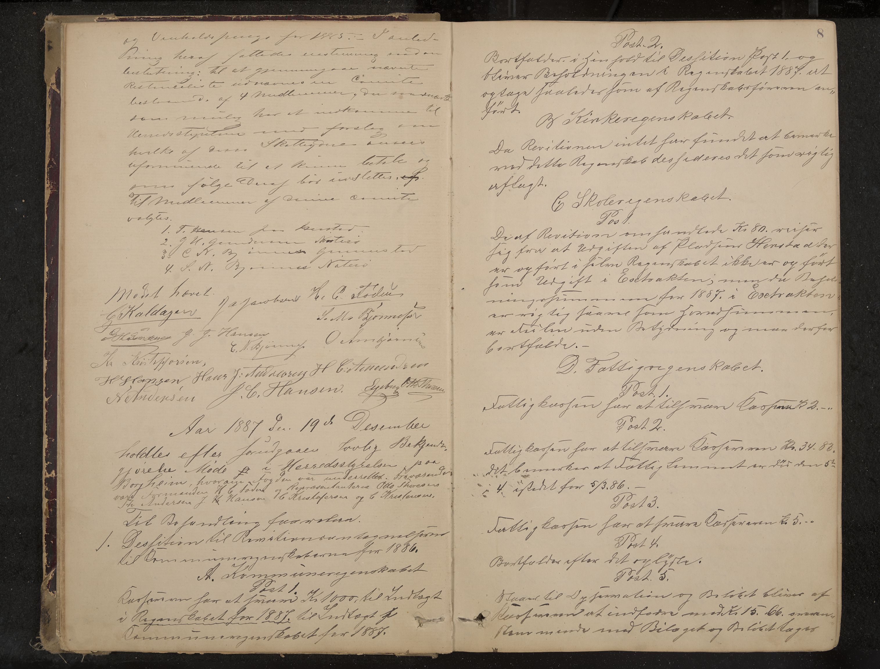 Nøtterøy formannskap og sentraladministrasjon, IKAK/0722021-1/A/Aa/L0004: Møtebok, 1887-1896, p. 8