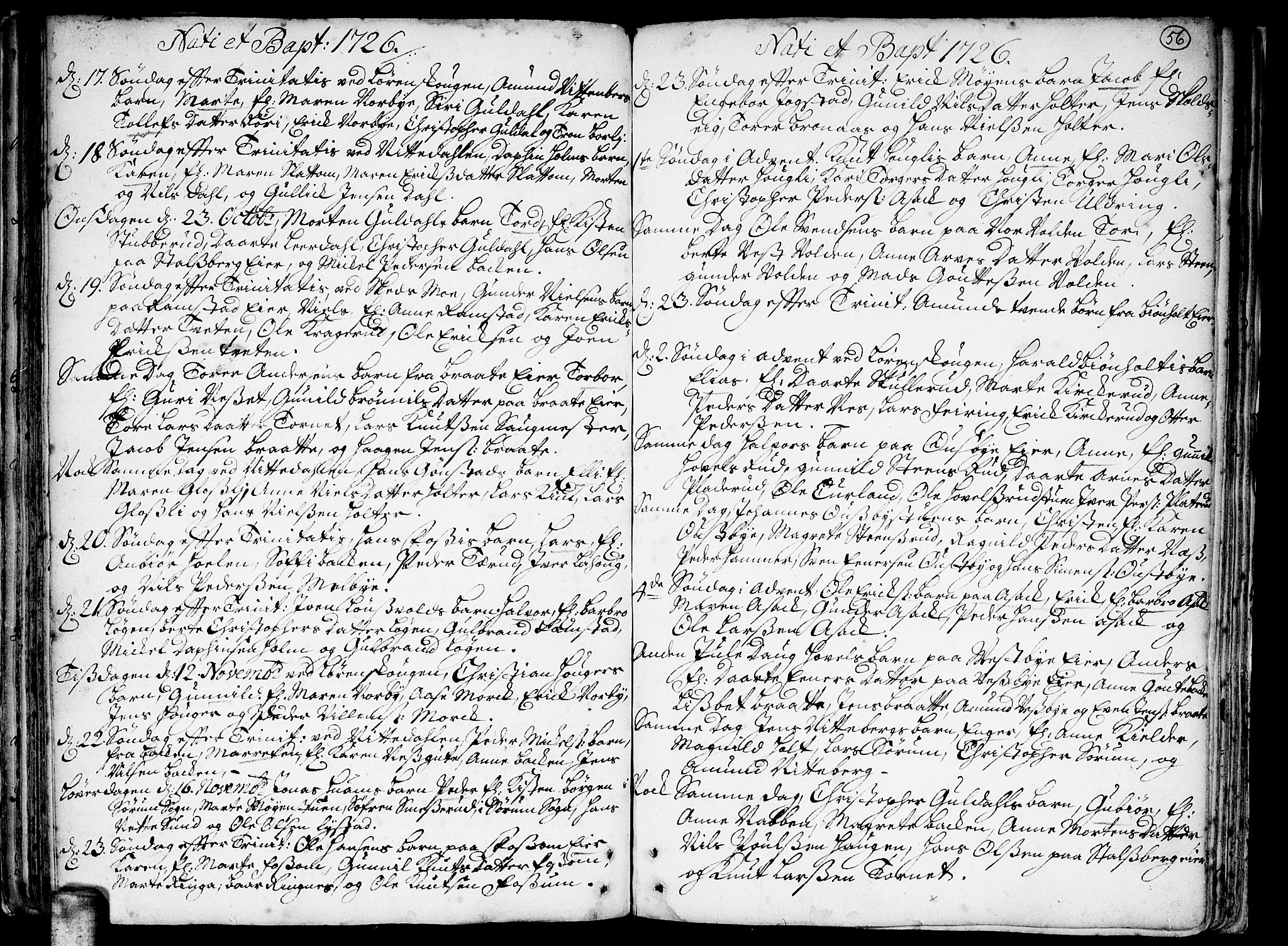 Skedsmo prestekontor Kirkebøker, AV/SAO-A-10033a/F/Fa/L0002: Parish register (official) no. I 2, 1715-1727, p. 56
