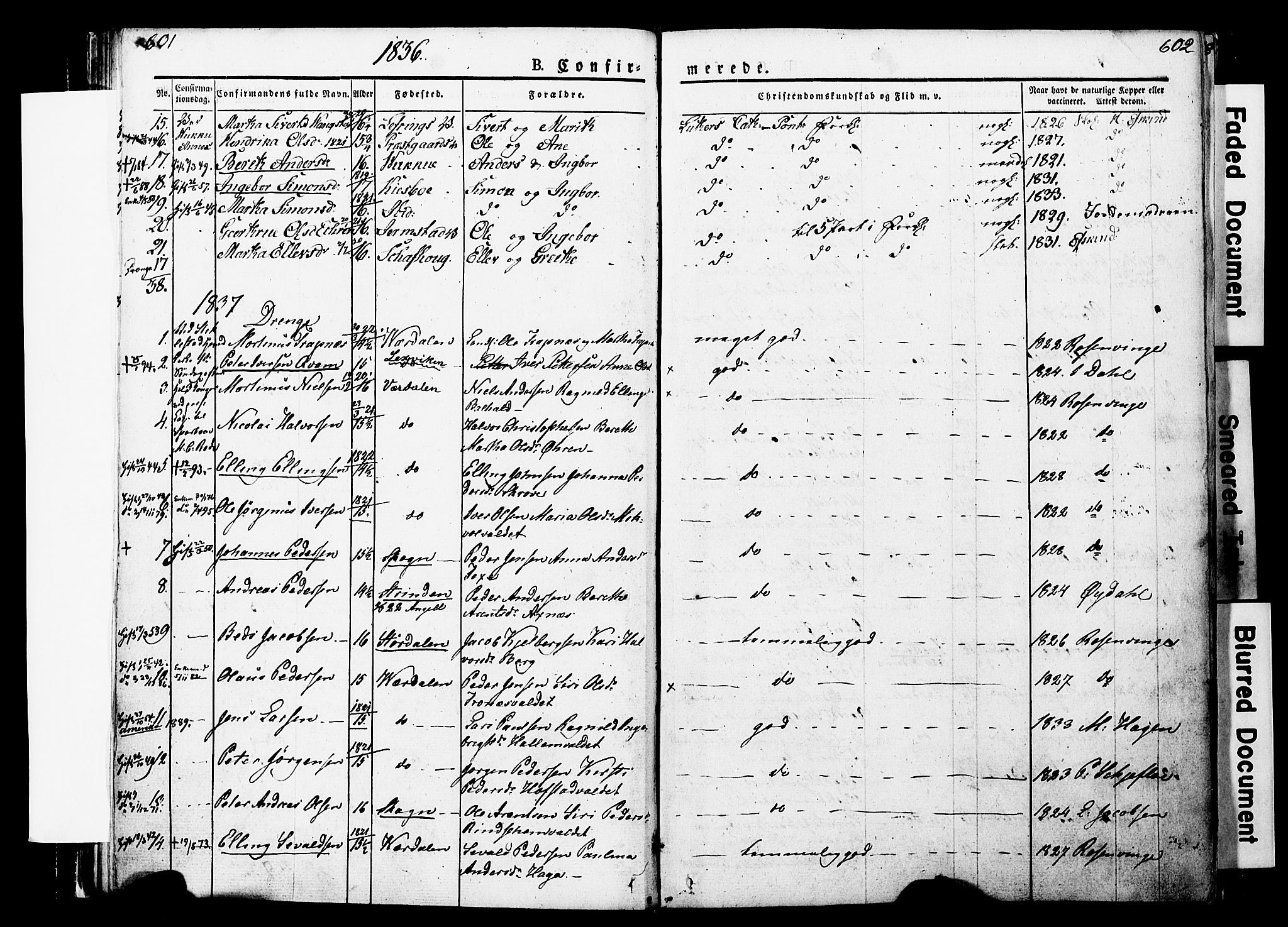 Ministerialprotokoller, klokkerbøker og fødselsregistre - Nord-Trøndelag, SAT/A-1458/723/L0243: Parish register (official) no. 723A12, 1822-1851, p. 601-602