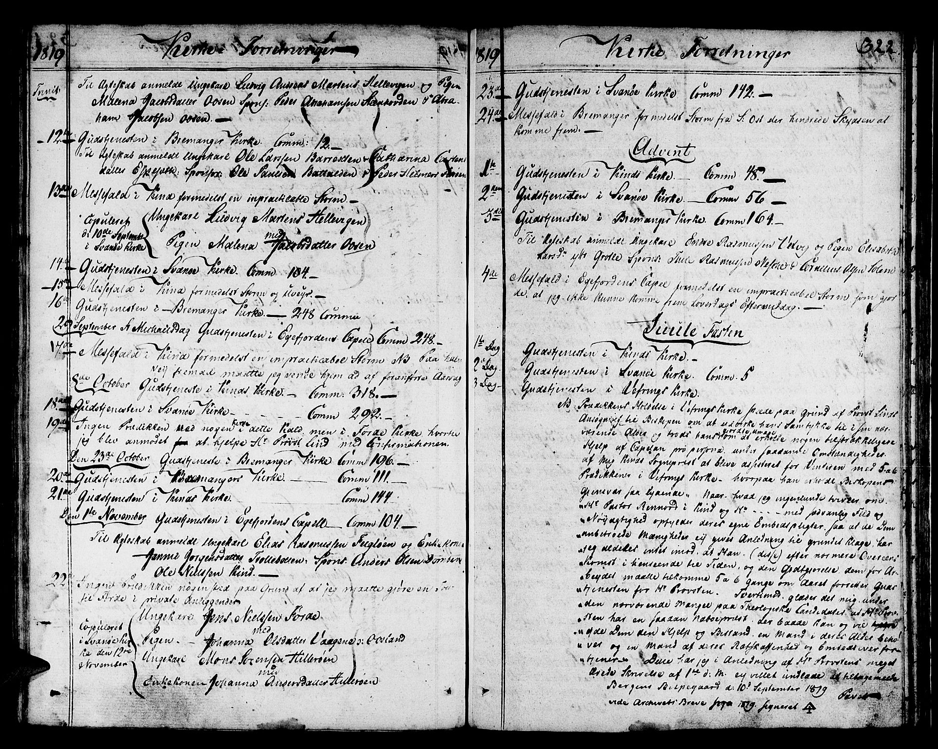 Kinn sokneprestembete, AV/SAB-A-80801/H/Haa/Haaa/L0003: Parish register (official) no. A 3, 1785-1821, p. 322