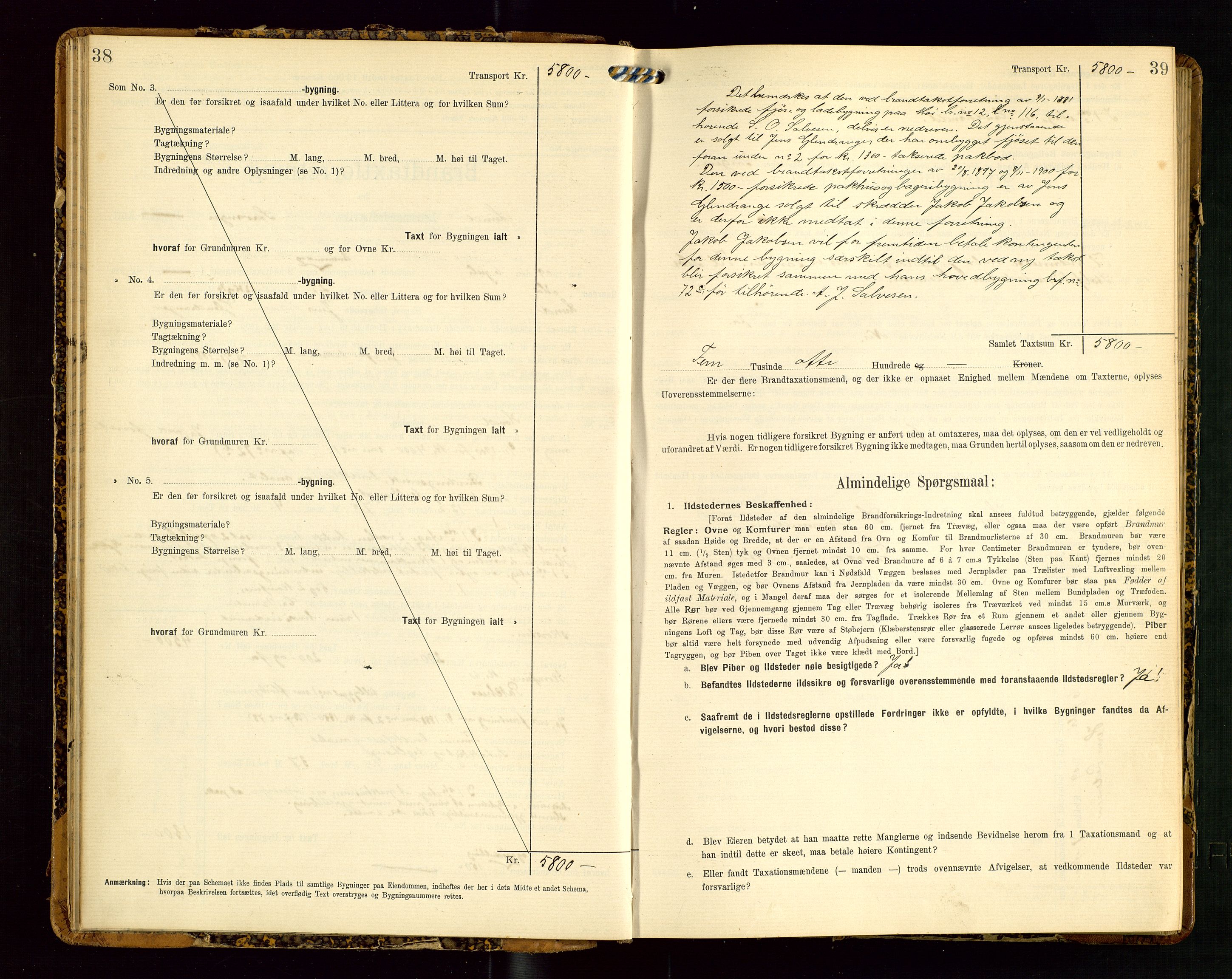 Lund lensmannskontor, AV/SAST-A-100303/Gob/L0002: "Brandtakstprotokol", 1908-1918, p. 38-39