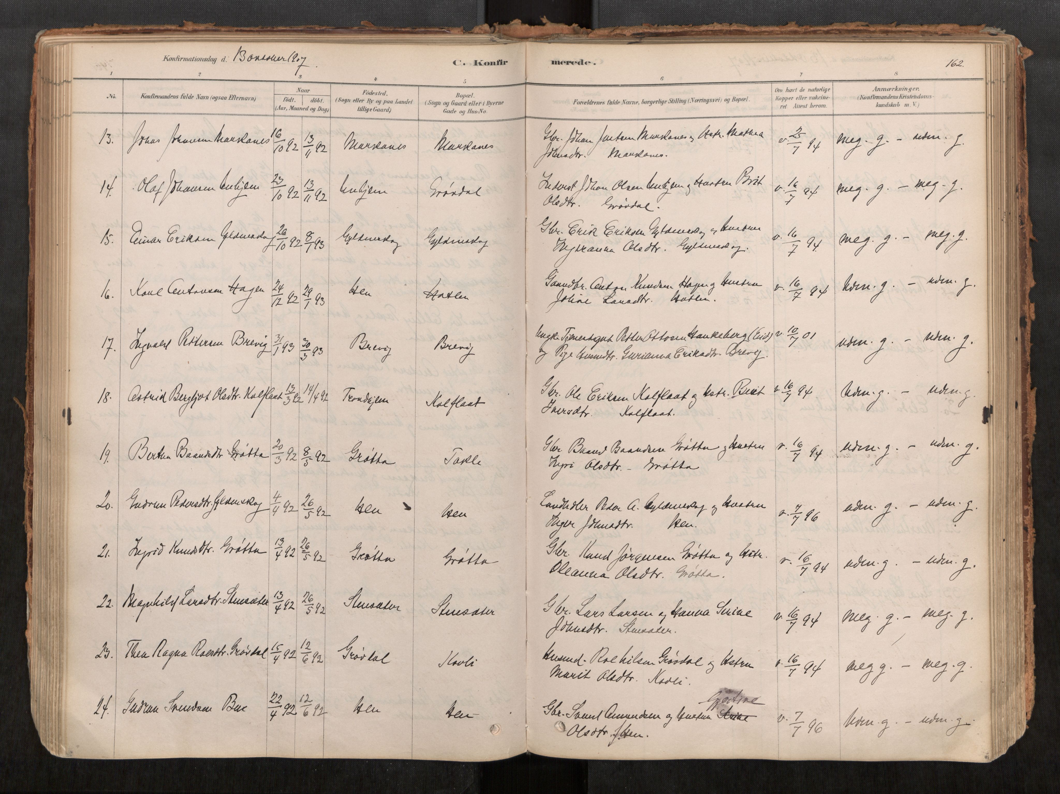 Ministerialprotokoller, klokkerbøker og fødselsregistre - Møre og Romsdal, AV/SAT-A-1454/545/L0594: Parish register (official) no. 545A03, 1878-1920, p. 162