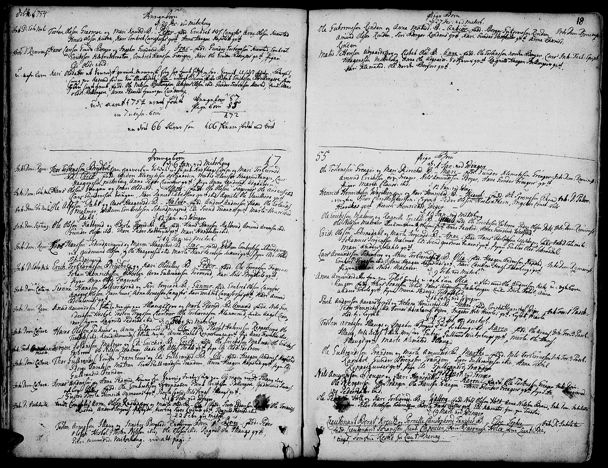 Vinger prestekontor, AV/SAH-PREST-024/H/Ha/Haa/L0003: Parish register (official) no. 3, 1751-1772, p. 18