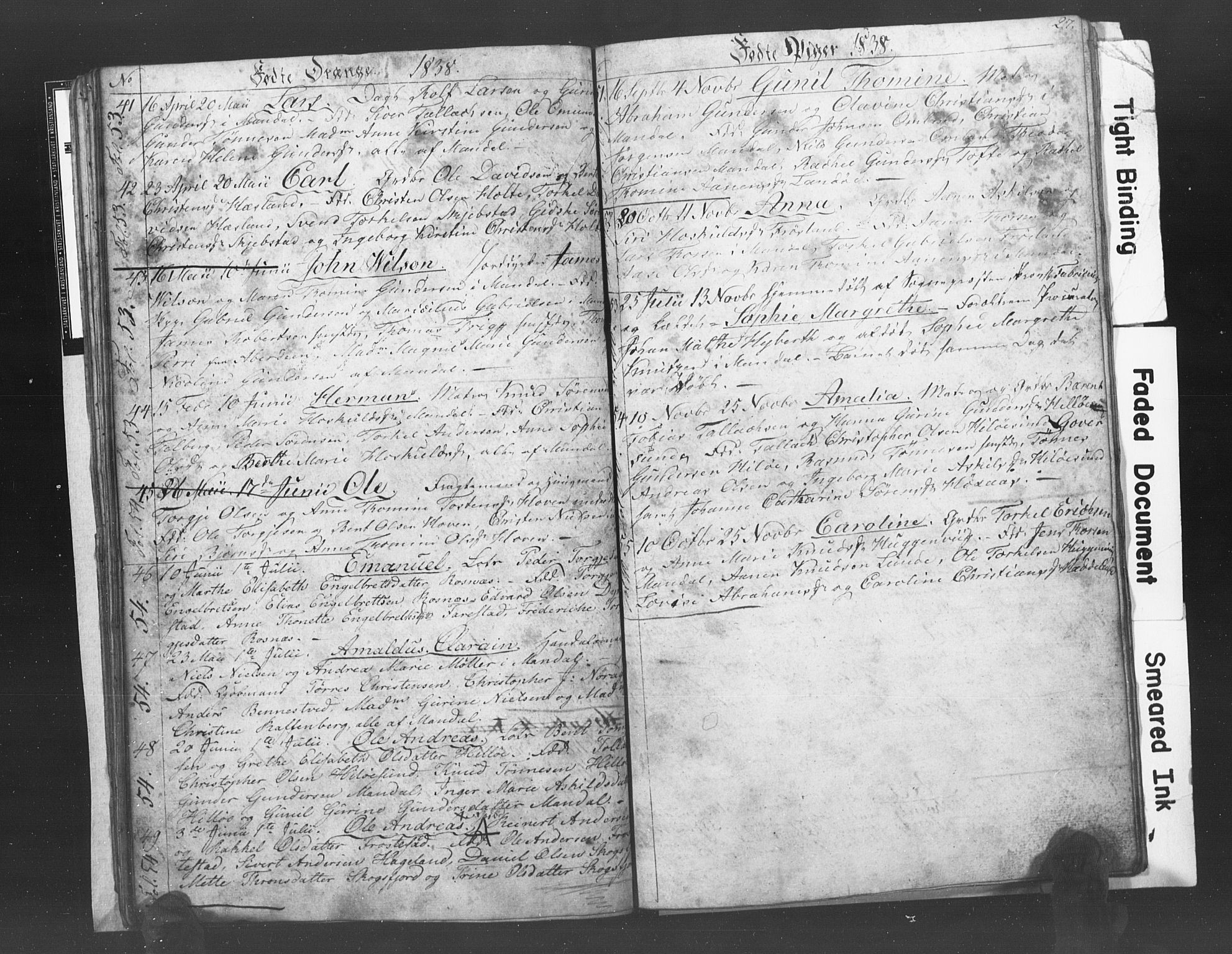 Mandal sokneprestkontor, AV/SAK-1111-0030/F/Fb/Fba/L0003: Parish register (copy) no. B 1C, 1834-1838, p. 27