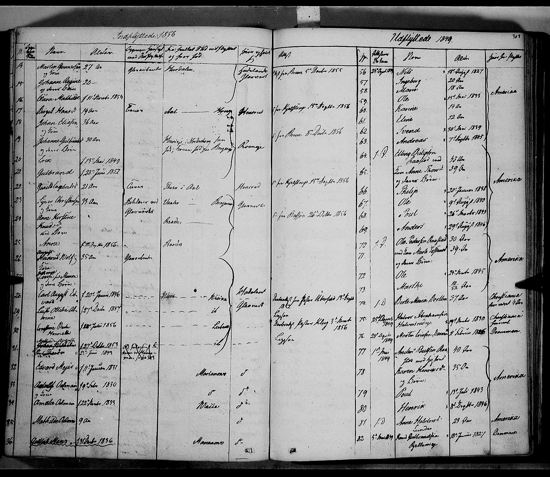 Jevnaker prestekontor, SAH/PREST-116/H/Ha/Haa/L0006: Parish register (official) no. 6, 1837-1857, p. 303