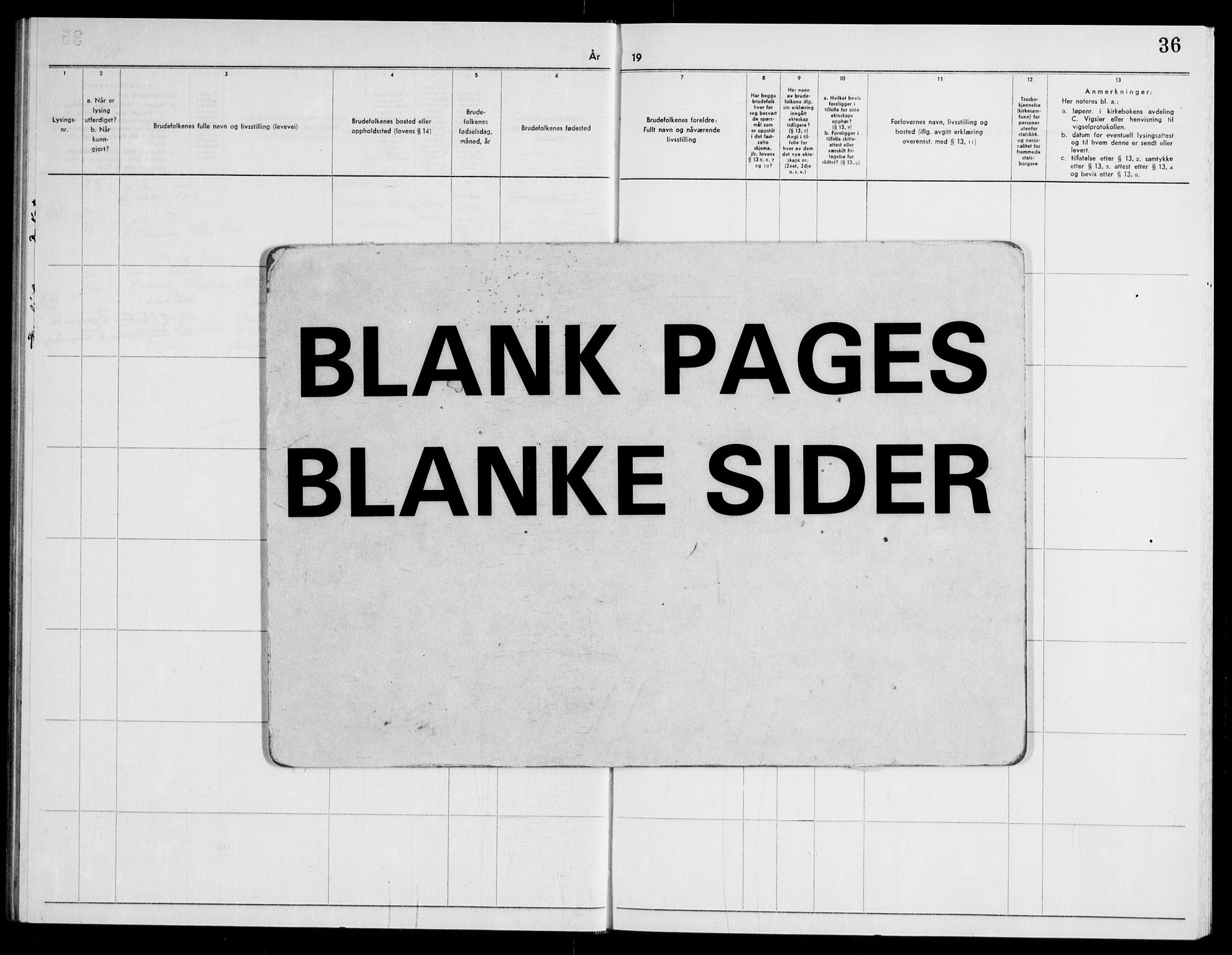 Kongsberg kirkebøker, AV/SAKO-A-22/H/Ha/L0004: Banns register no. 4, 1967-1969, p. 36