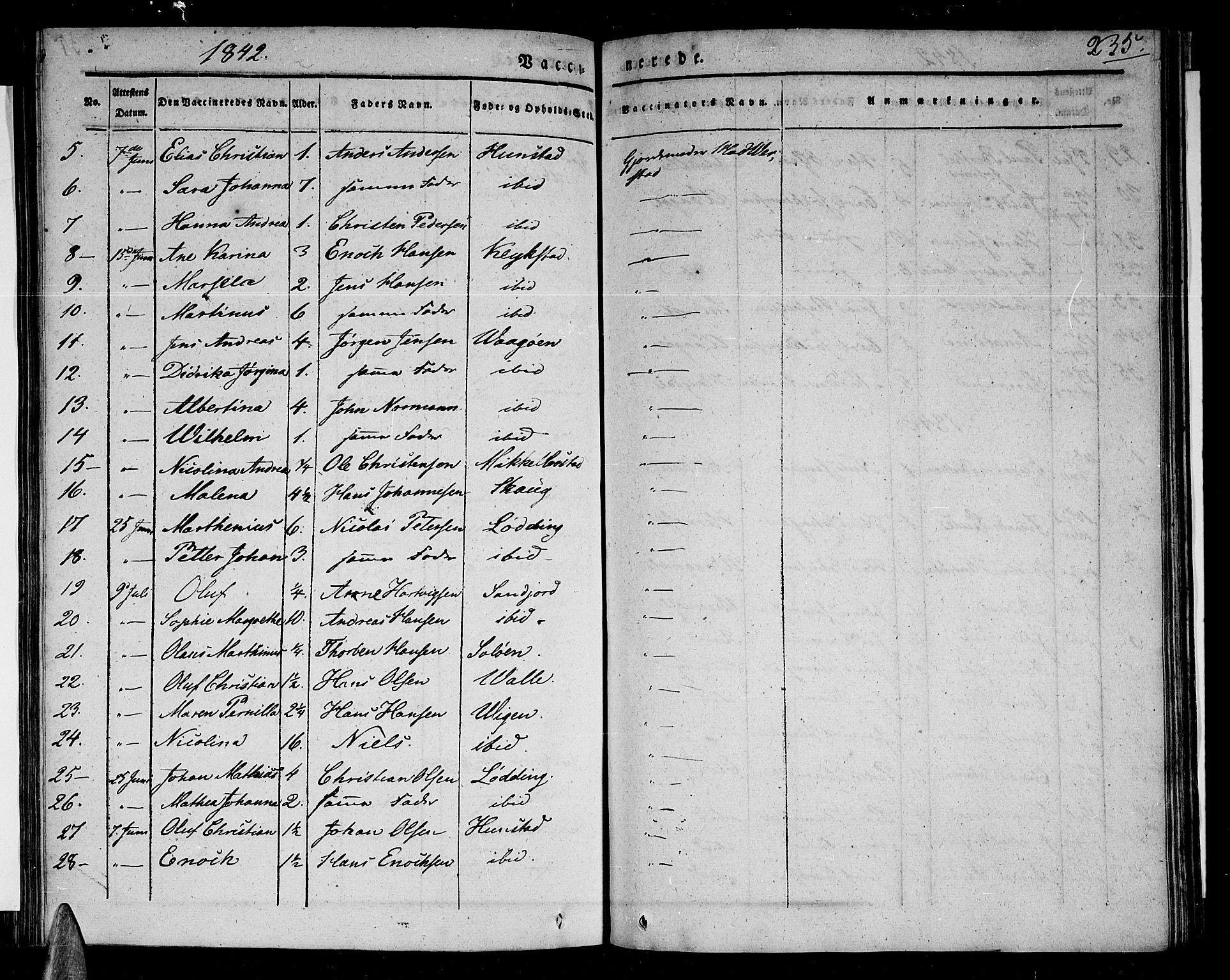 Ministerialprotokoller, klokkerbøker og fødselsregistre - Nordland, AV/SAT-A-1459/801/L0006: Parish register (official) no. 801A06, 1834-1845, p. 235